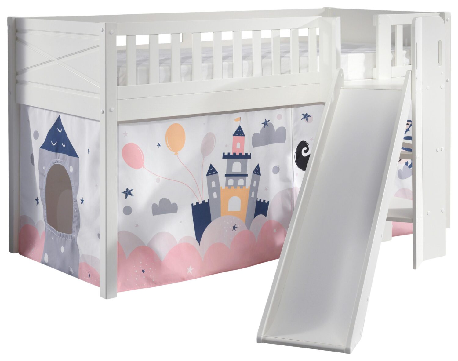 Spielbett Scott Princess ca. 90x200 cm Kiefer Weiß Holz MID.YOU Möbel > Betten Weiß