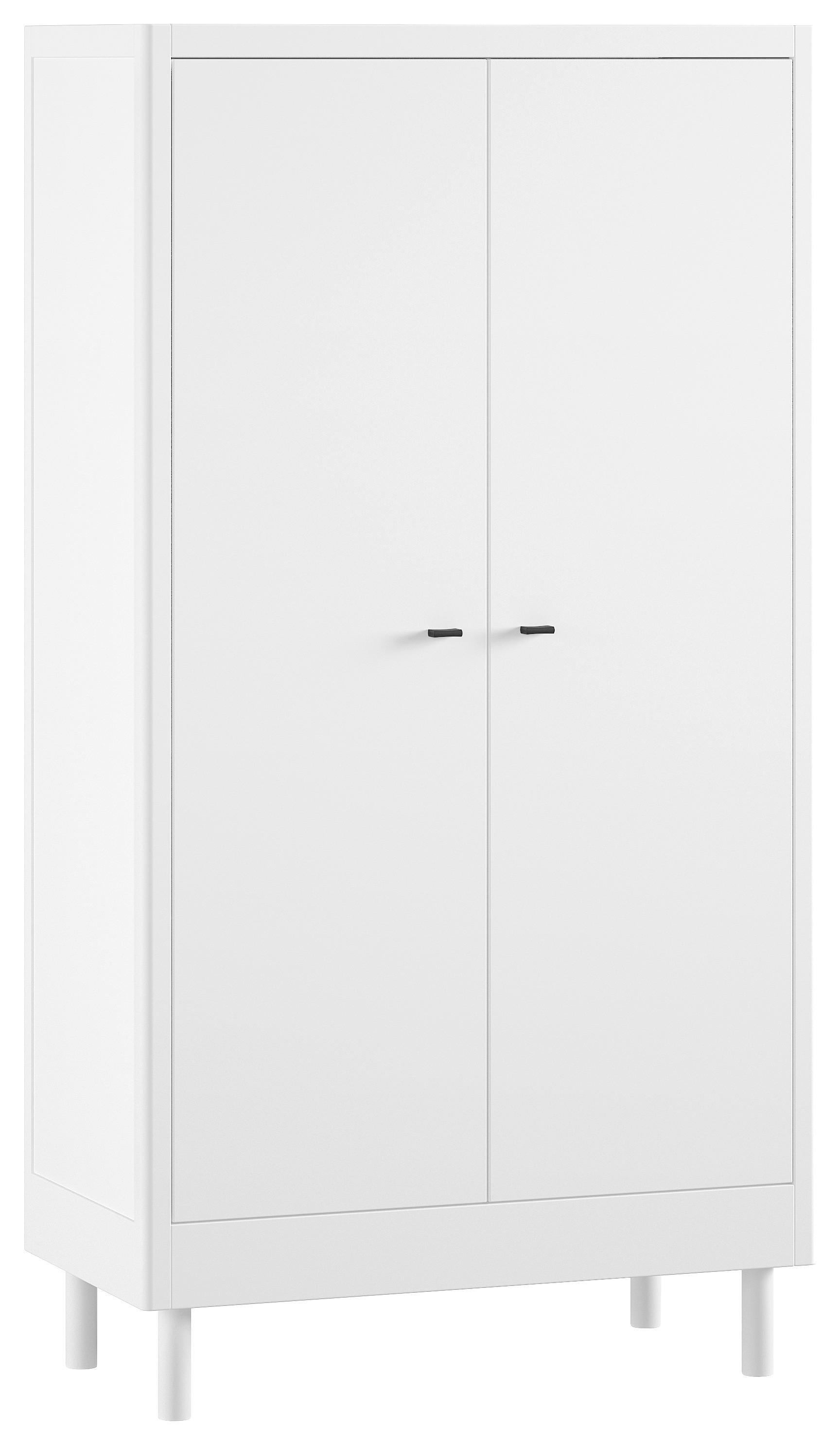 Wohnli Möbelsuche - Drehtürenschrank FORREST Weiß ca.100x190x55cm Echtholz Buche