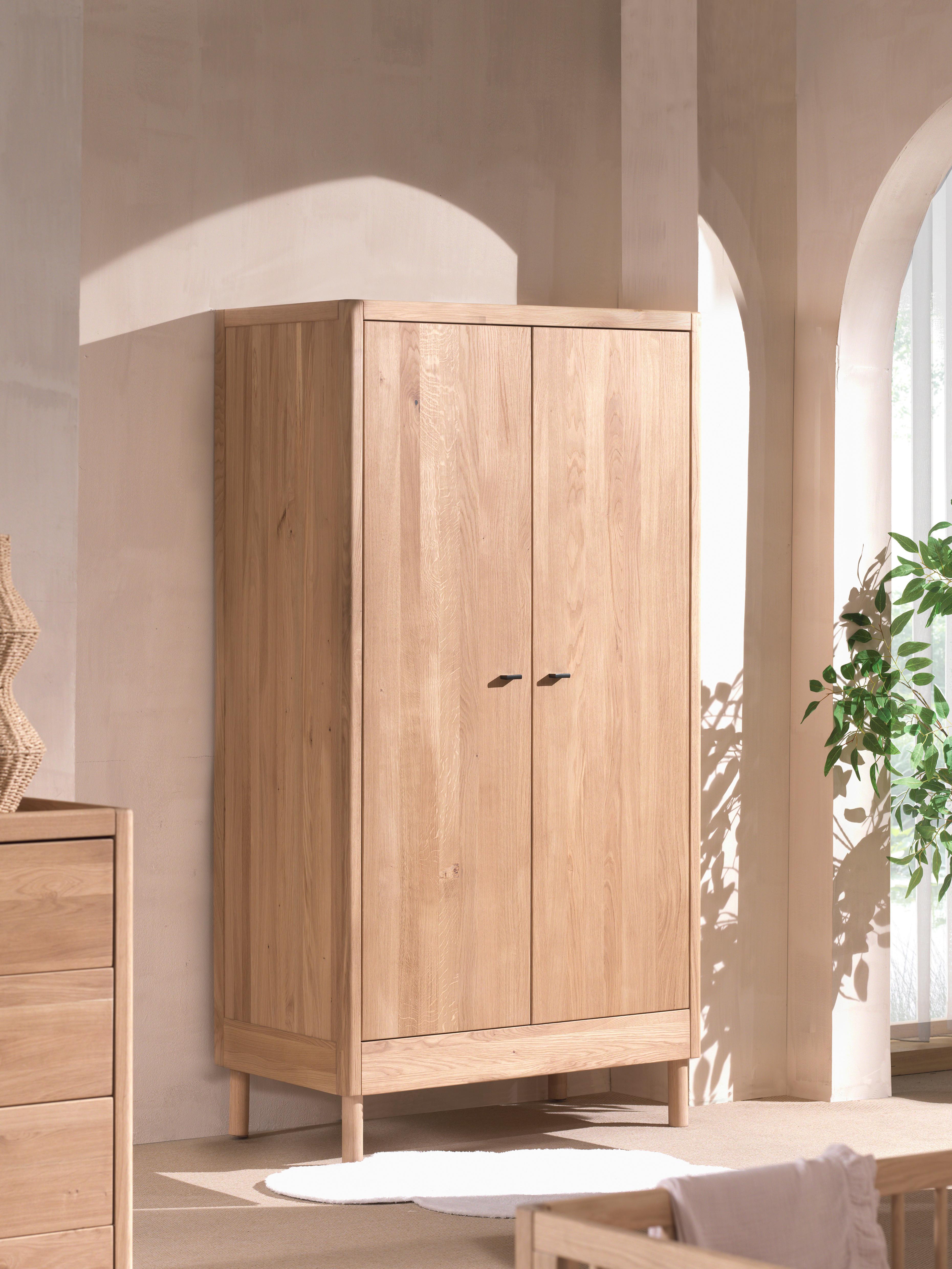 Drehtürenschrank FORREST Naturfarben Holz Vipack Möbel > Schränke > Kleiderschränke > Drehtürenschränke Braun