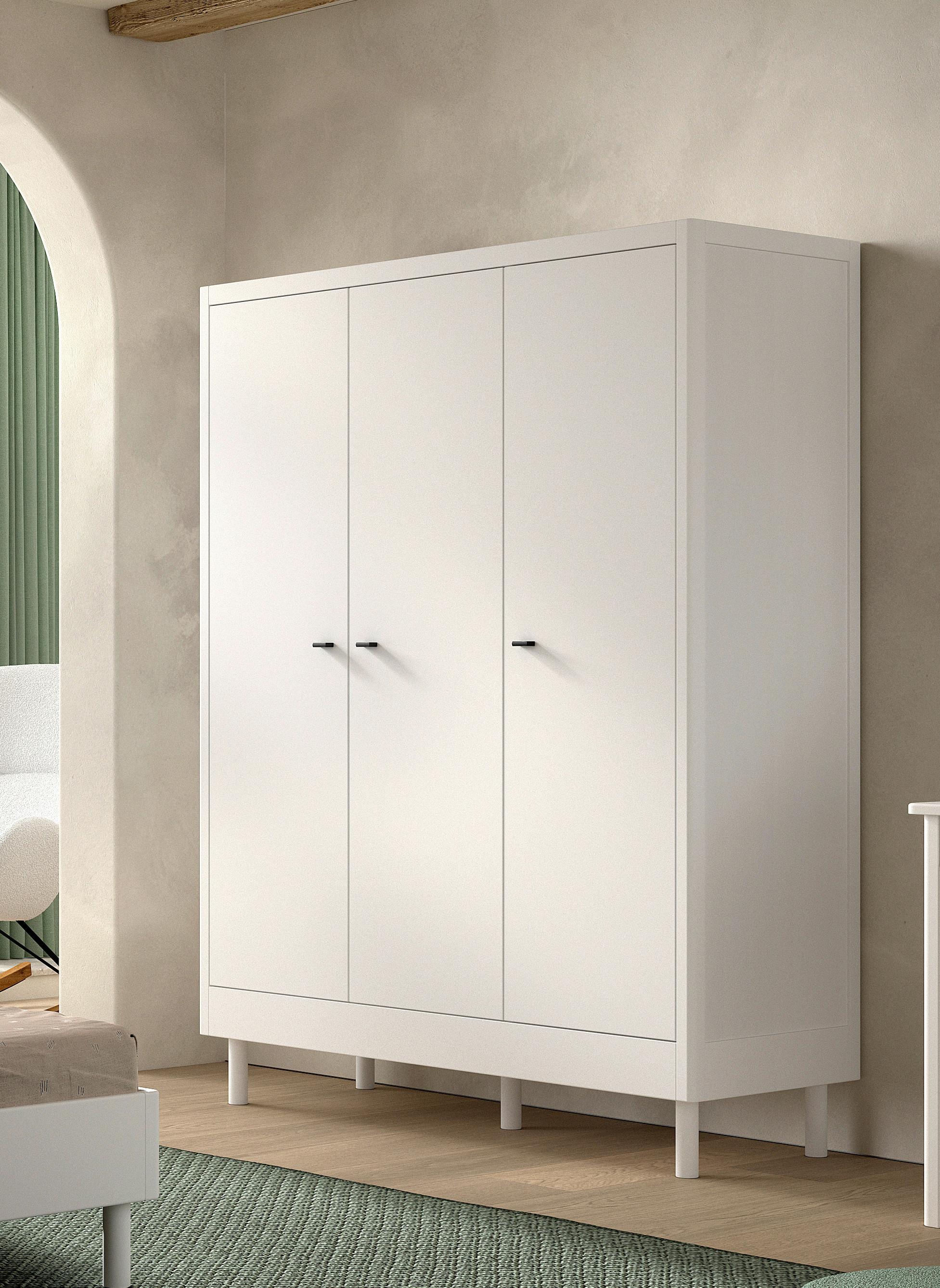 Drehtürenschrank FORREST Weiß Holz Vipack Möbel > Schränke > Kleiderschränke > Drehtürenschränke Weiß
