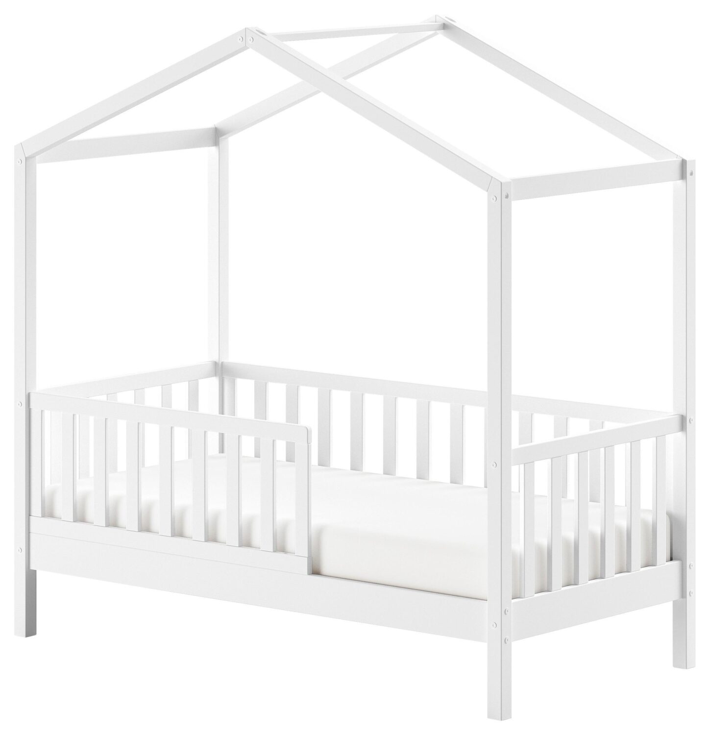 Hausbett Junior ca. 70x140 cm Weiß Holz MID.YOU Möbel > Betten Weiß