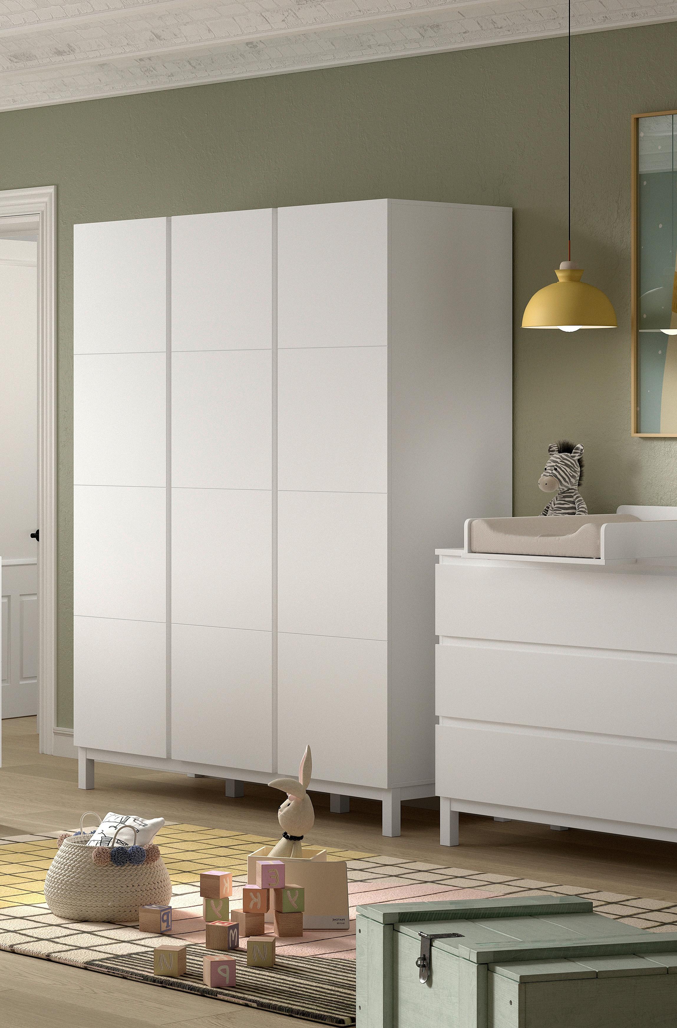Kleiderschrank EVA Weiß teilmassiv Holz, Holzwerkstoff Vipack Möbel > Schränke > Kleiderschränke Weiß