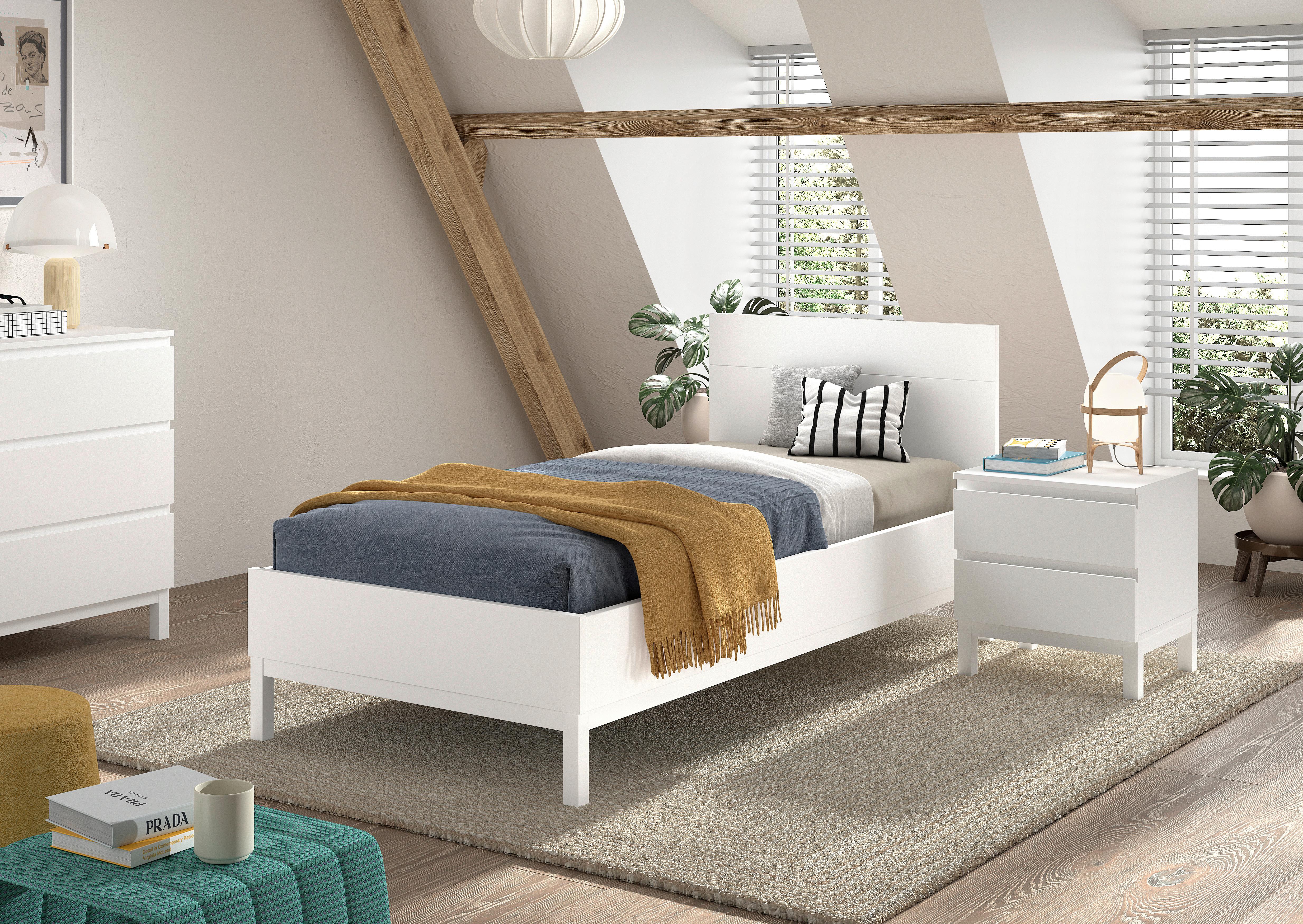 Wohnli Möbelsuche - Einzelzimmer EVA Weiß Bett