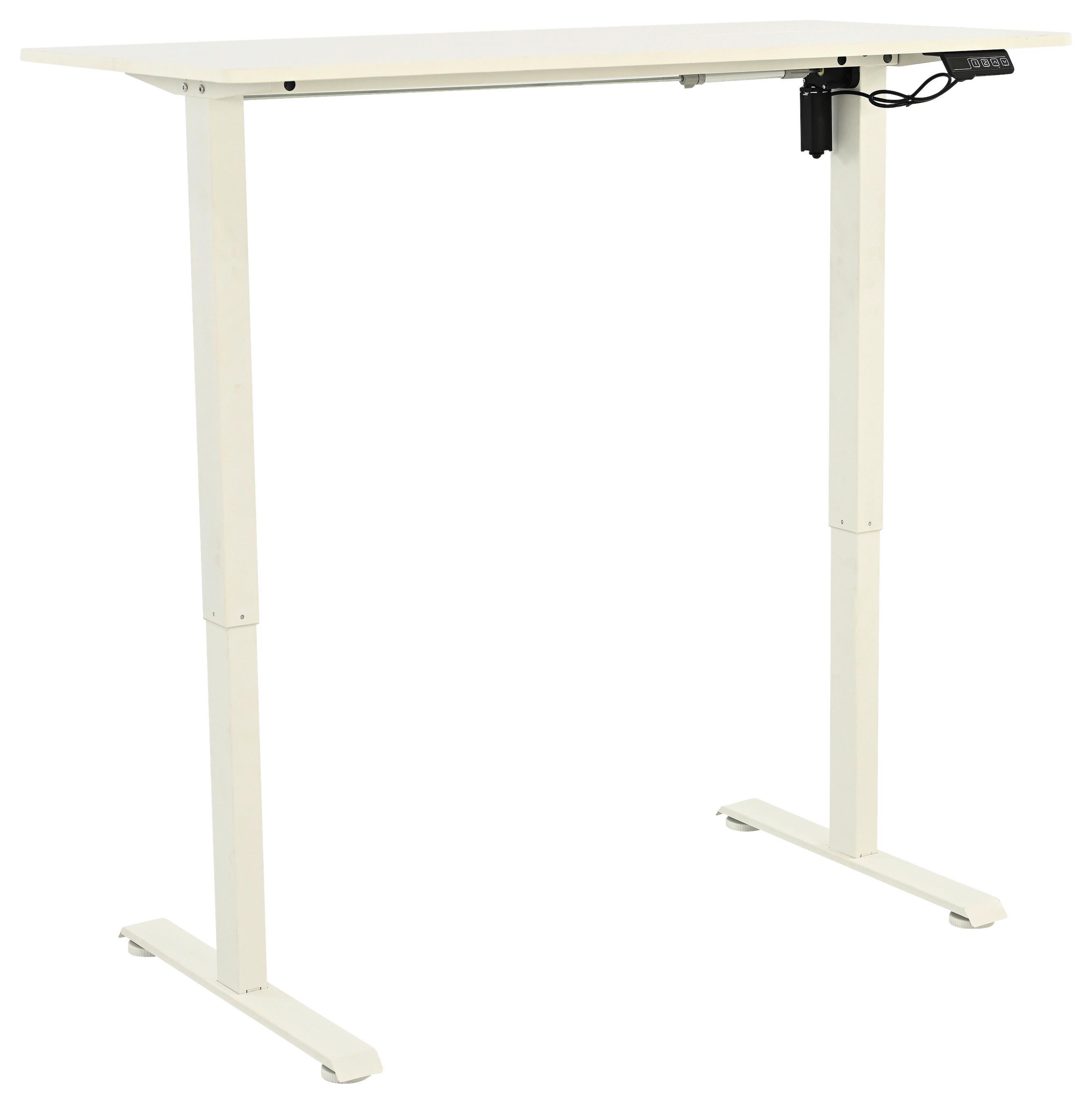 Schreibtisch Charlie Weiß ca. 120x60x72-118cm Metall, Holzwerkstoff Mömax Möbel > Tische > Schreibtische > Schreibtische Weiß