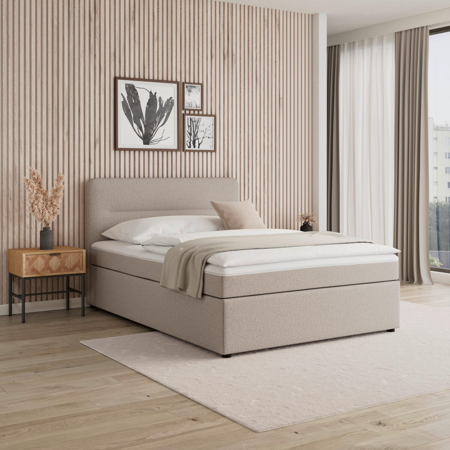 Wohnli Möbelsuche - Boxbett Marco ca. 160x200 cm Taupe