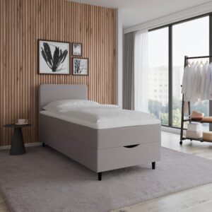 Wohnli Möbelsuche - Boxbett Vida ca. 90x200 cm Grau mit Topper