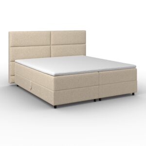Boxbett Lily ca. 180x200 cm Beige mit Topper Holz, Textil Bessagi Home Möbel > Betten Beige