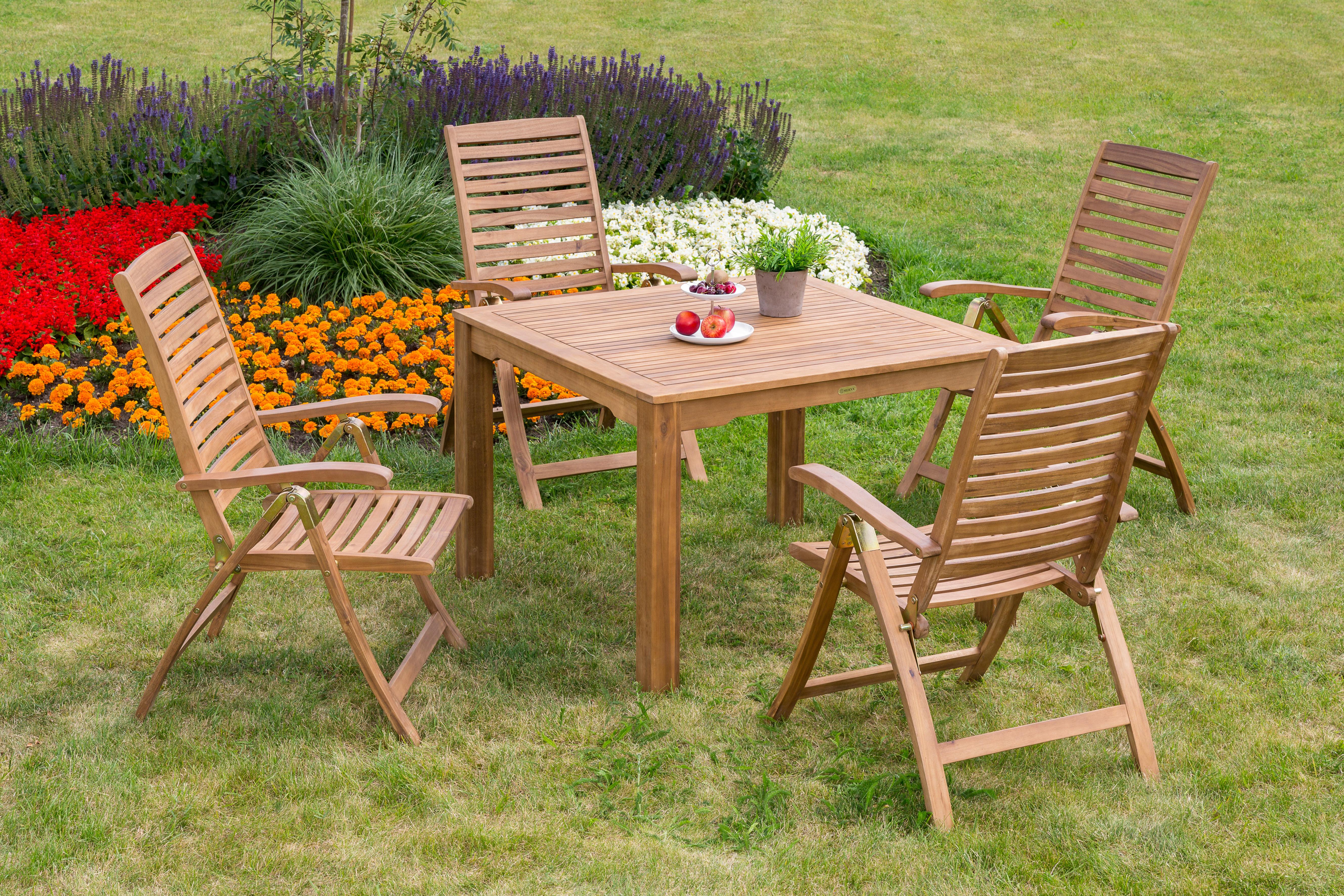 wohnli-moebel-suche-001442001318-1 Gartentisch Paraiba Akazie Natur ca. 110x75x110cm Holz Gardenson Garten & Outdoor > Gartenmöbel > Gartentische > Gartenesstische Braun