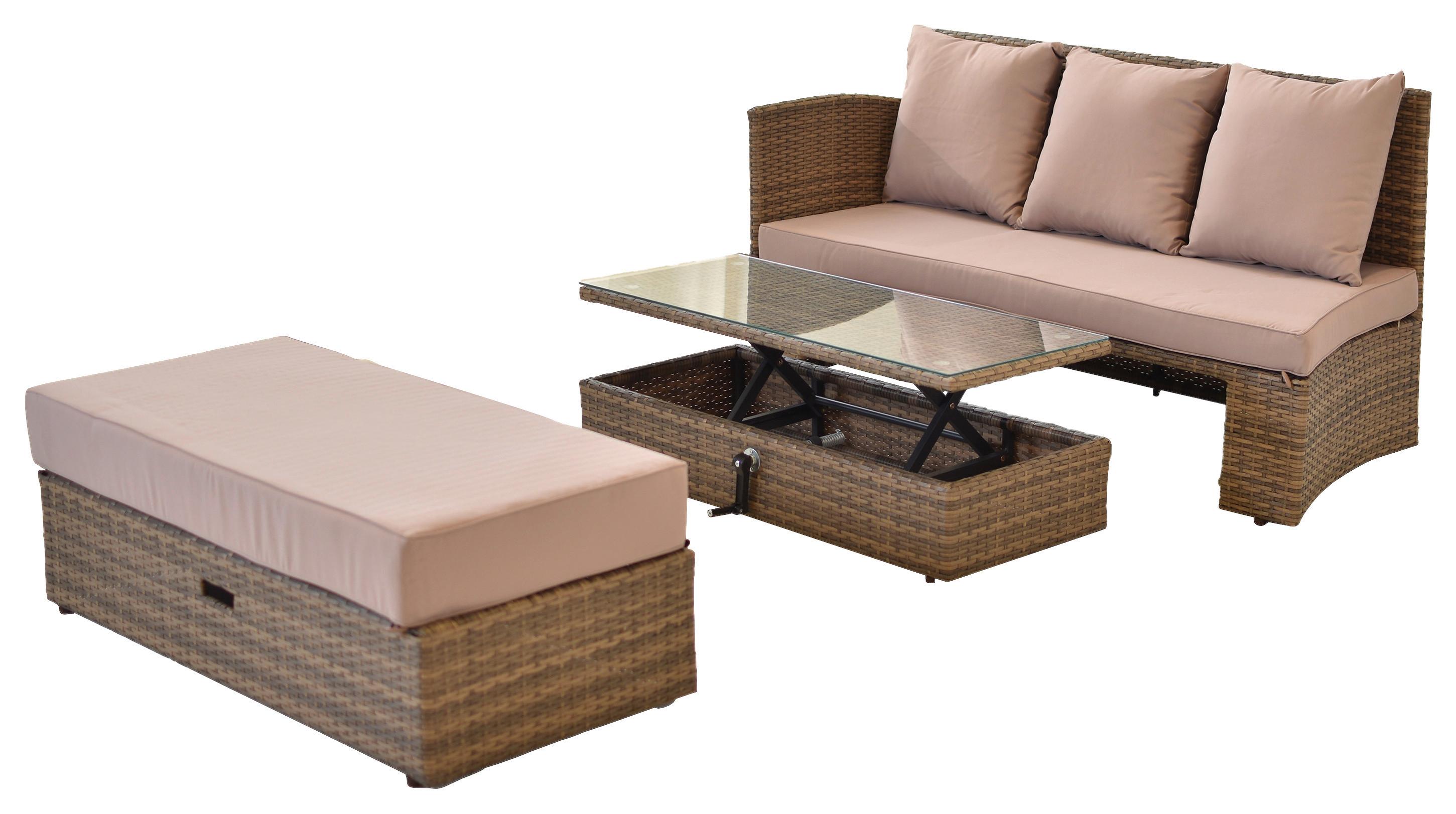 Gartenset Riva Naturfarben Metall, Kunststoff Gardenson Garten & Outdoor > Gartenmöbel > Gartenmöbel-Sets Braun
