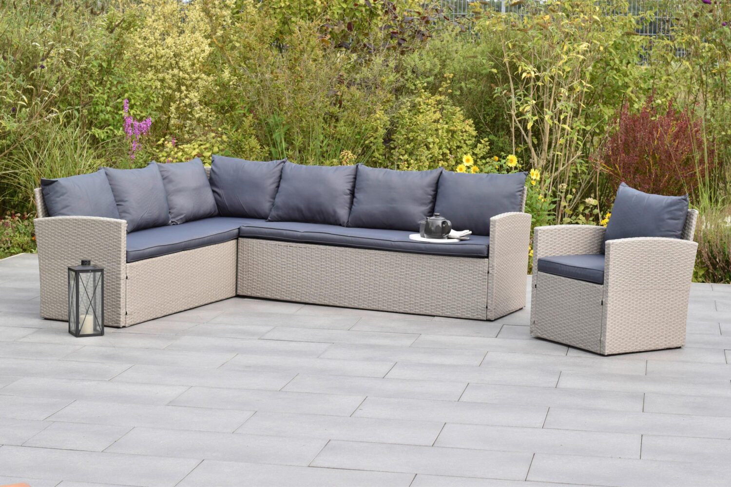 GARTENSET CHICAGO Metall, Kunststoff Gardenson Garten & Outdoor > Gartenmöbel > Gartenmöbel-Sets Grau