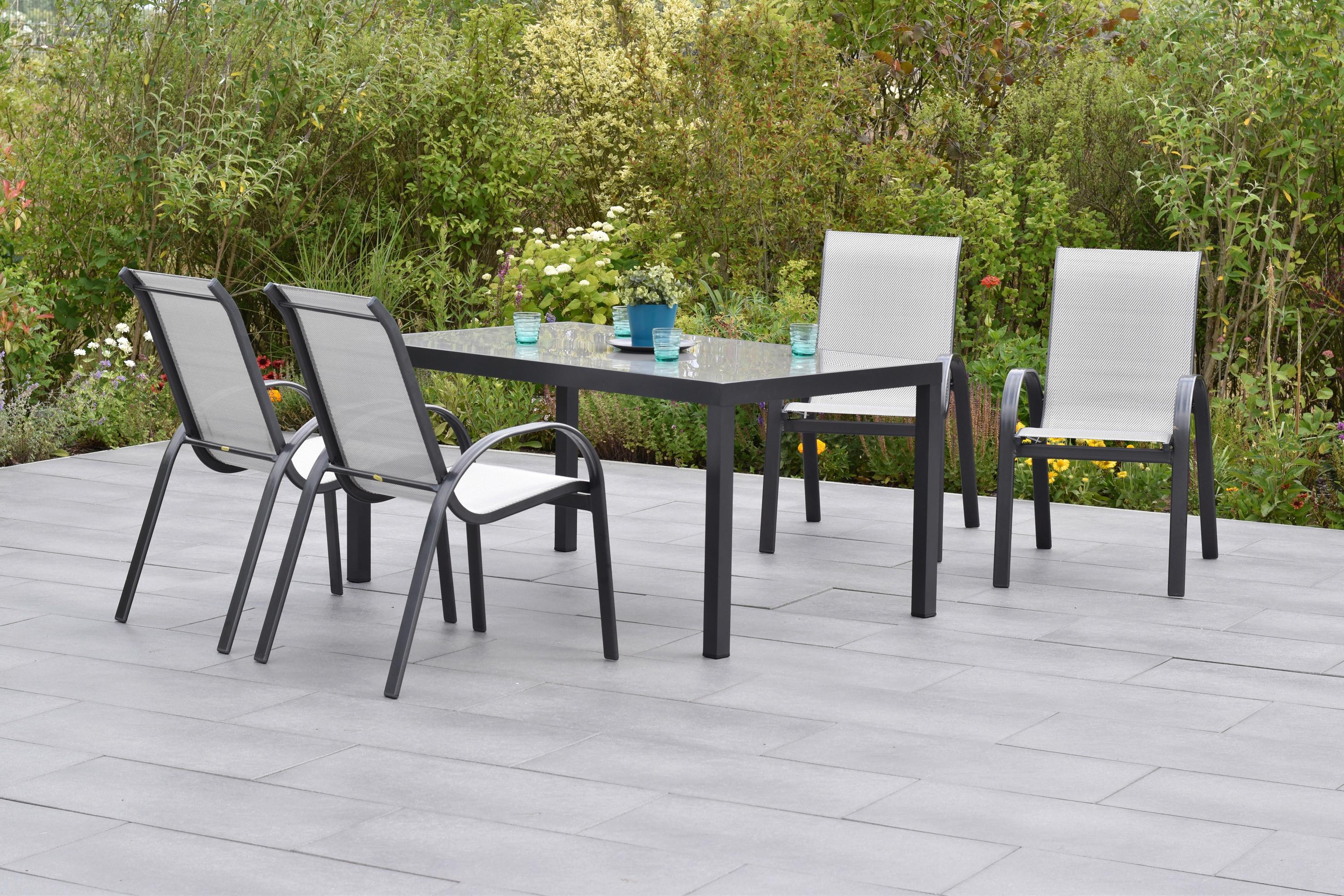 GARTENTISCHGRUPPE AMALFI Metall, Kunststoff, Glas Gardenson Garten & Outdoor > Gartenmöbel > Gartenmöbel-Sets Braun
