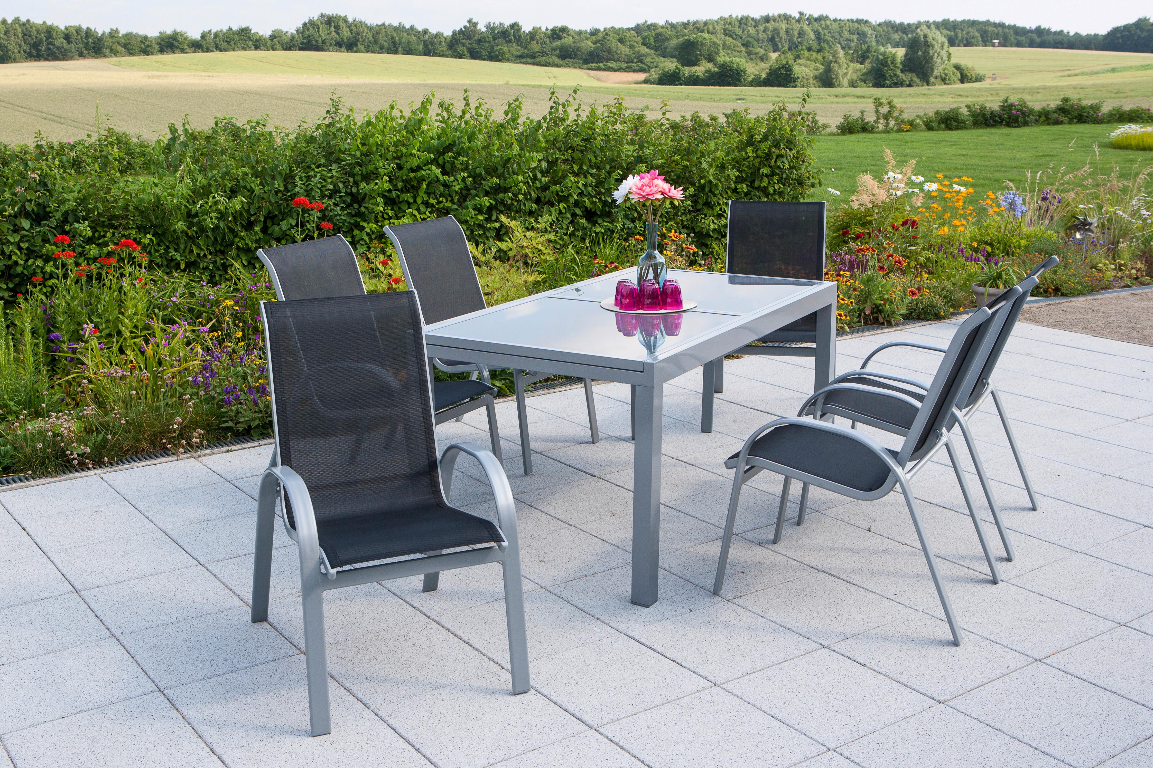 GARTENSET AMALFI Metall, Textil Gardenson Garten & Outdoor > Gartenmöbel > Gartenmöbel-Sets Schwarz