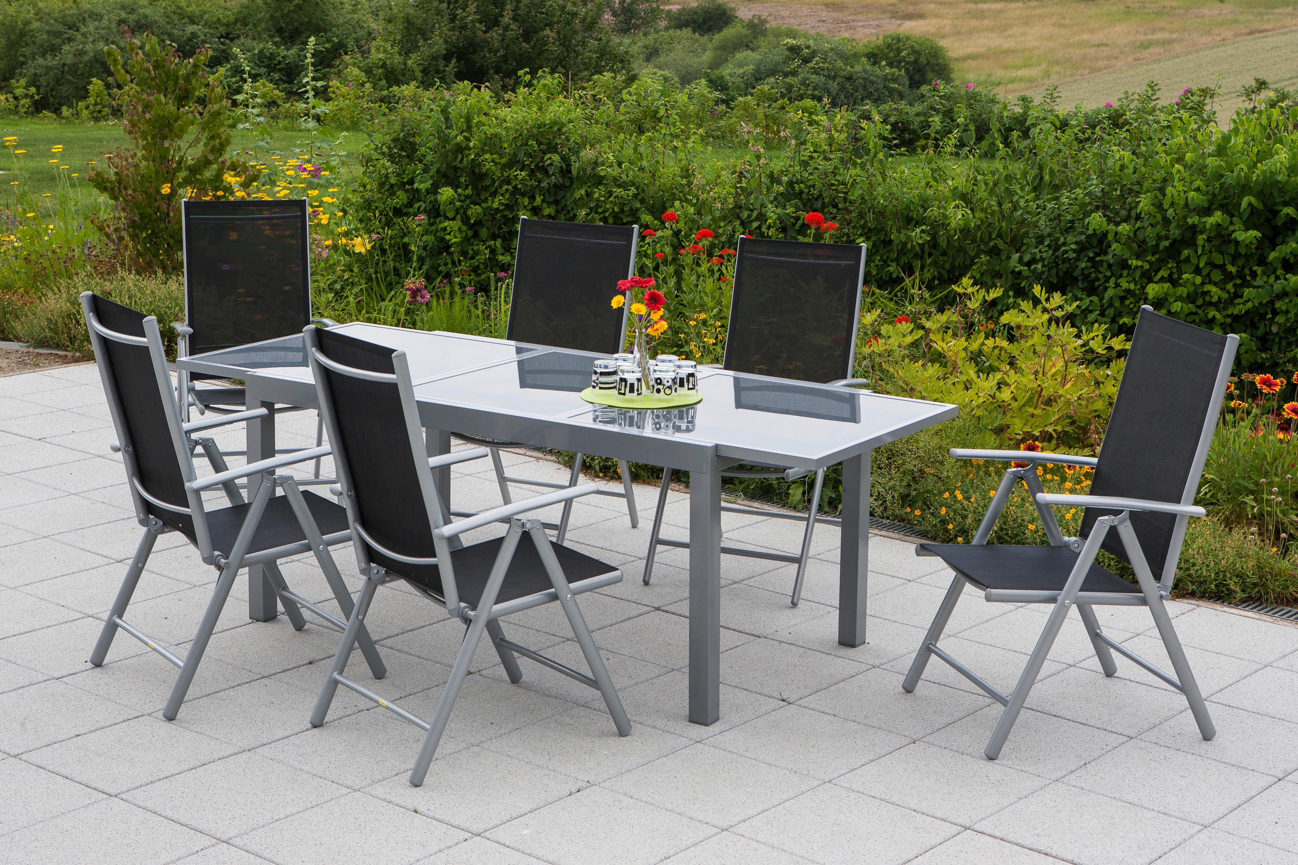 GARTENSET AMALFI Metall, Textil Gardenson Garten & Outdoor > Gartenmöbel > Gartenmöbel-Sets Schwarz