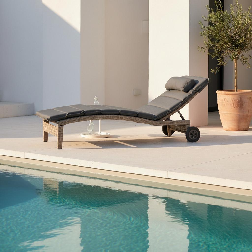 Wohnli Möbelsuche - Gartenliege Andalusia Metall/Kunststoff mit Auflage