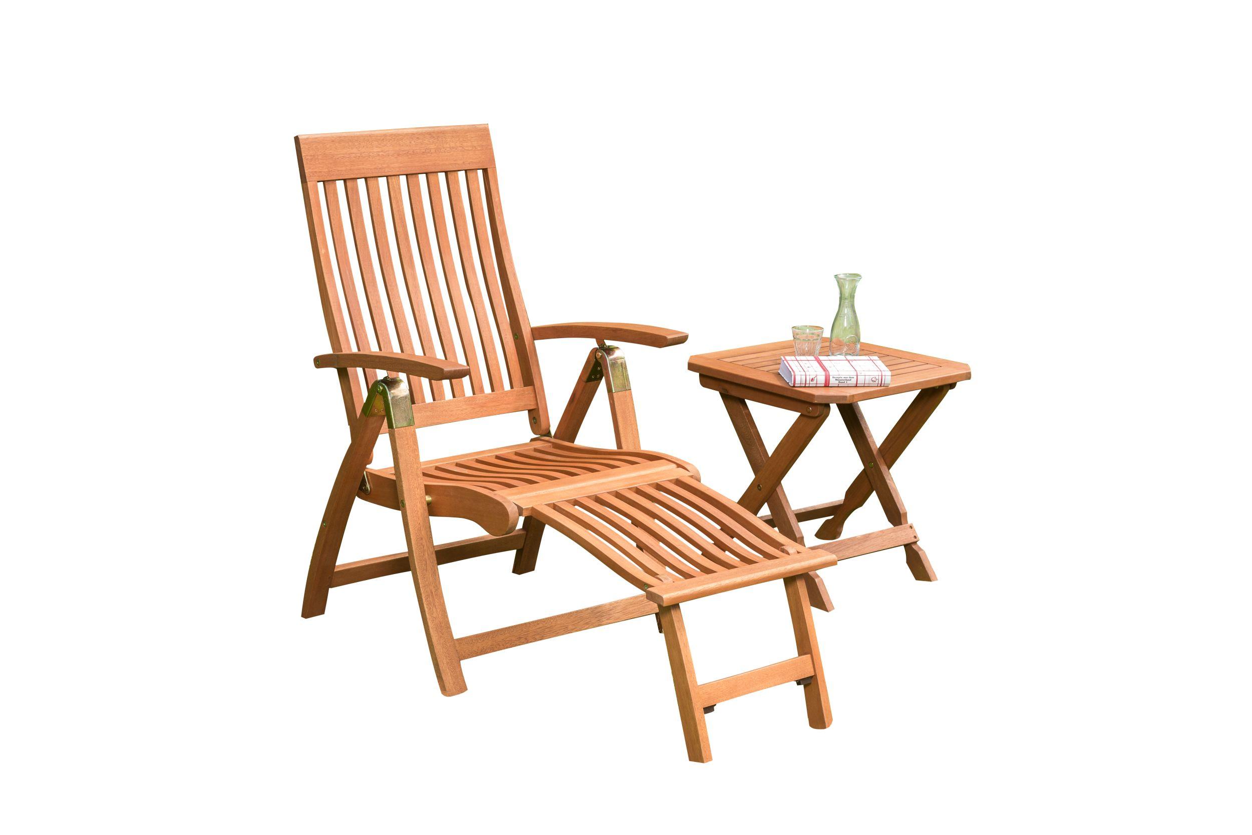 Gartensessel-Set klappbar Comodoro Naturfarben Holz Gardenson Garten & Outdoor > Gartenmöbel > Gartenstühle Braun