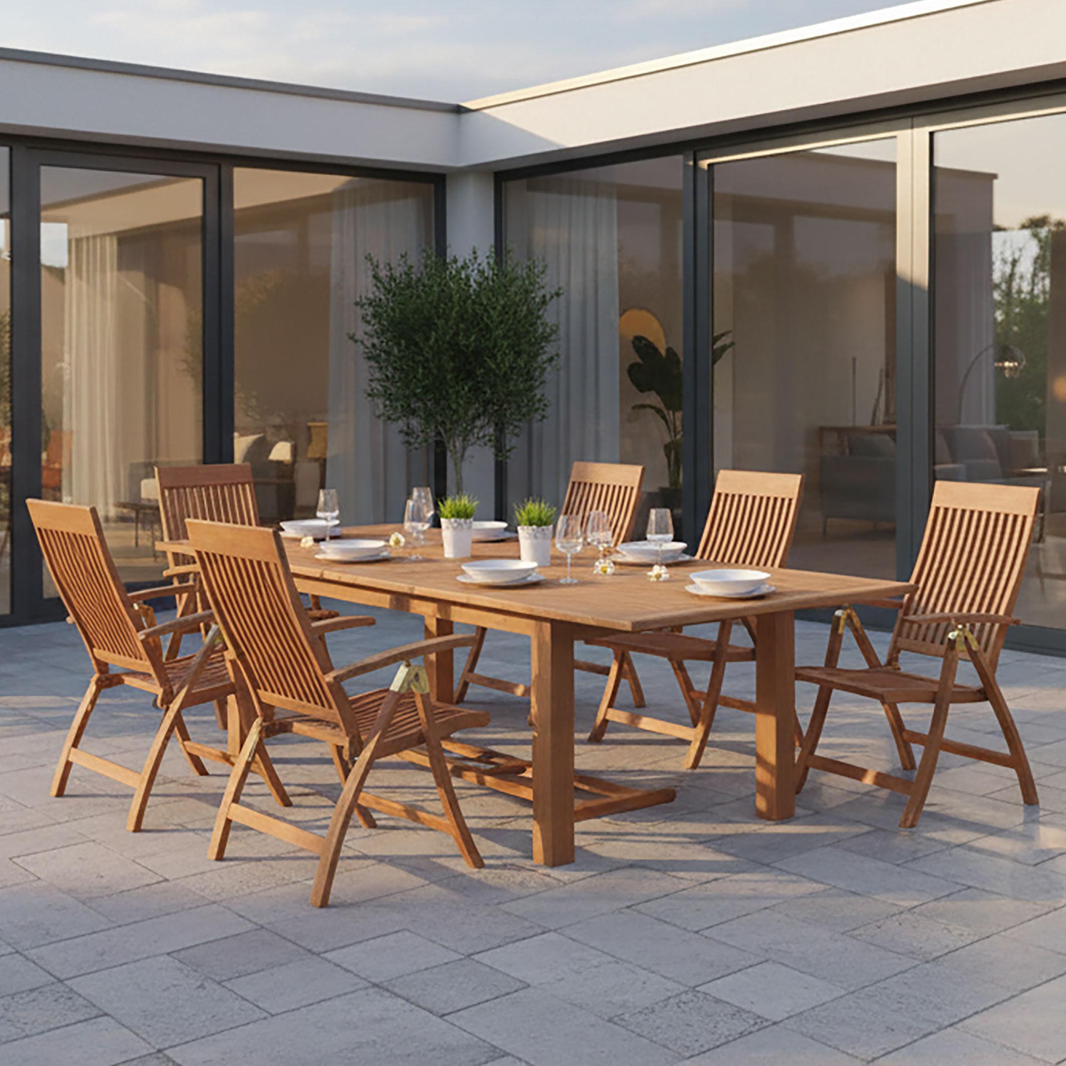 wohnli-moebel-suche-001442004806 Wohnli Möbelsuche - Gartentischgruppe "Comodoro 7-tlg. Naturfarben