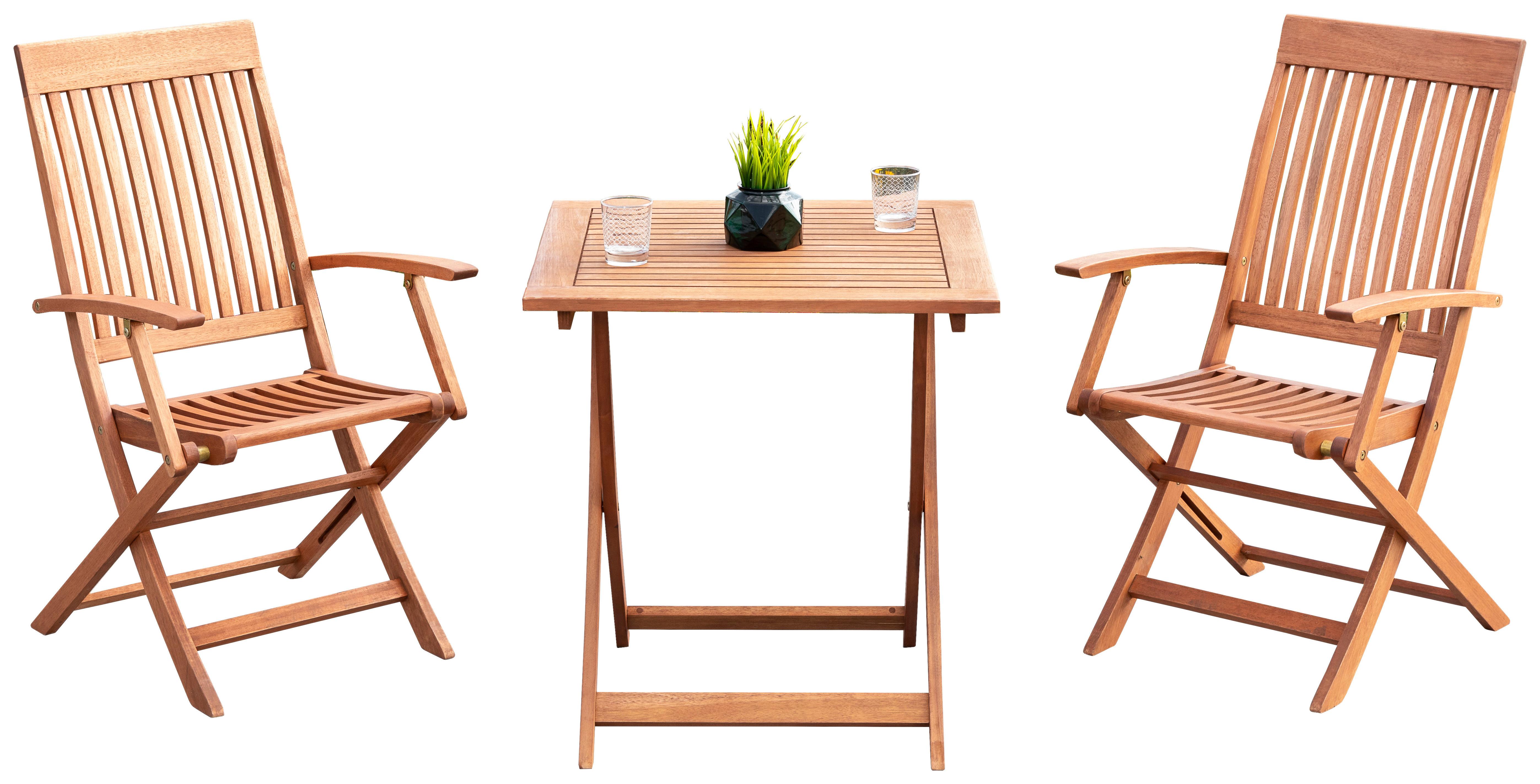 Gartengarnitur 3-tlg. Comodoro Eukalyptusholz Holz Gardenson Garten & Outdoor > Balkonset Braun