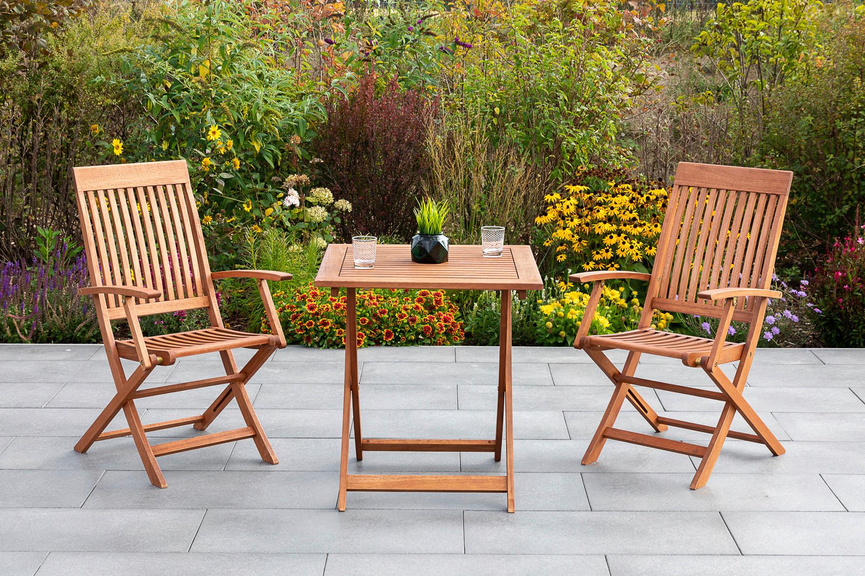 Wohnli Möbelsuche - Gartengarnitur 3-tlg. Comodoro Eukalyptusholz