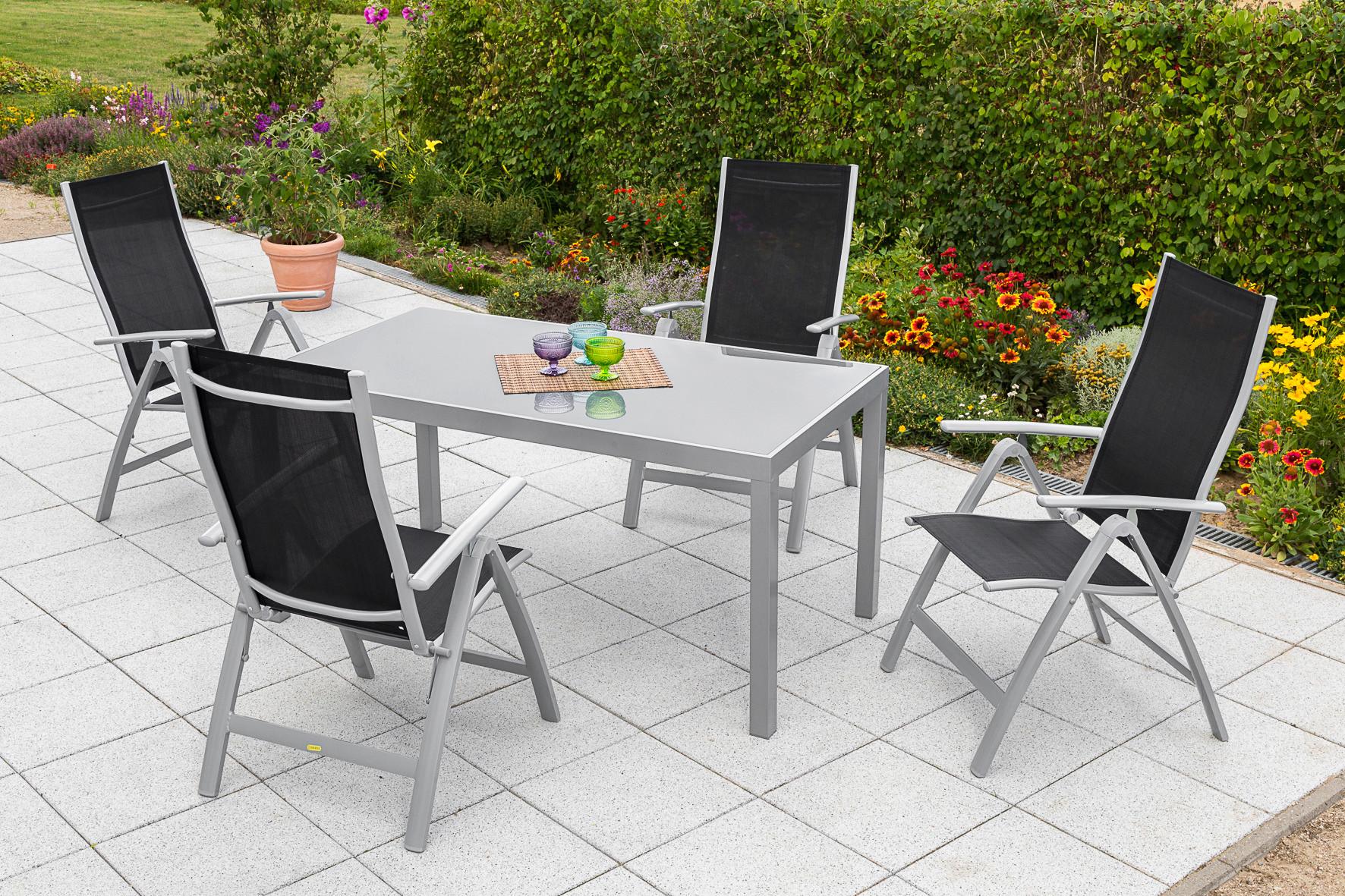 GARTENSET CARRARA Metall, Textil Gardenson Garten & Outdoor > Gartenmöbel > Gartenmöbel-Sets Schwarz
