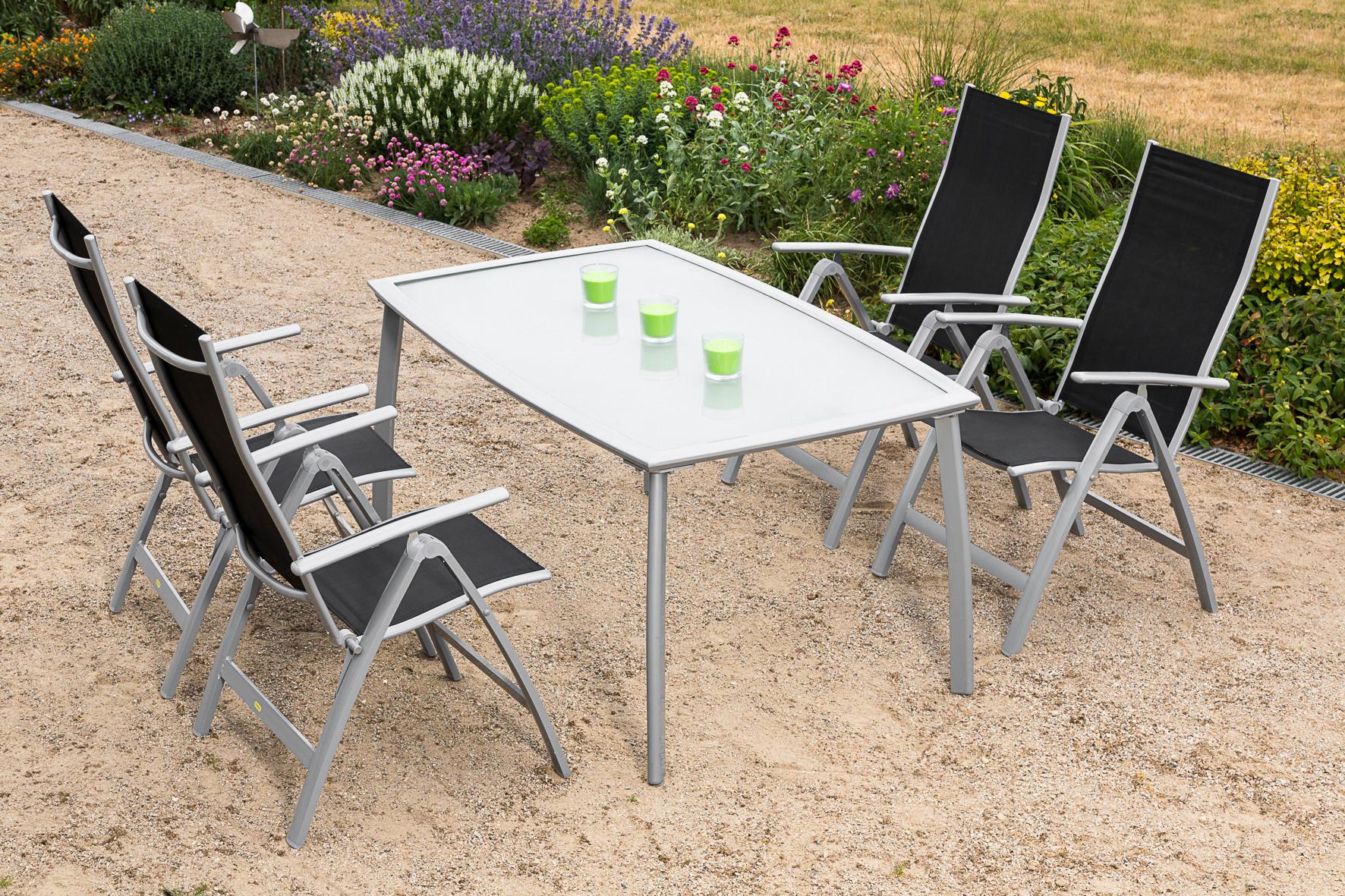 GARTENSET CARRARA Metall, Textil Gardenson Garten & Outdoor > Gartenmöbel > Gartenmöbel-Sets Schwarz
