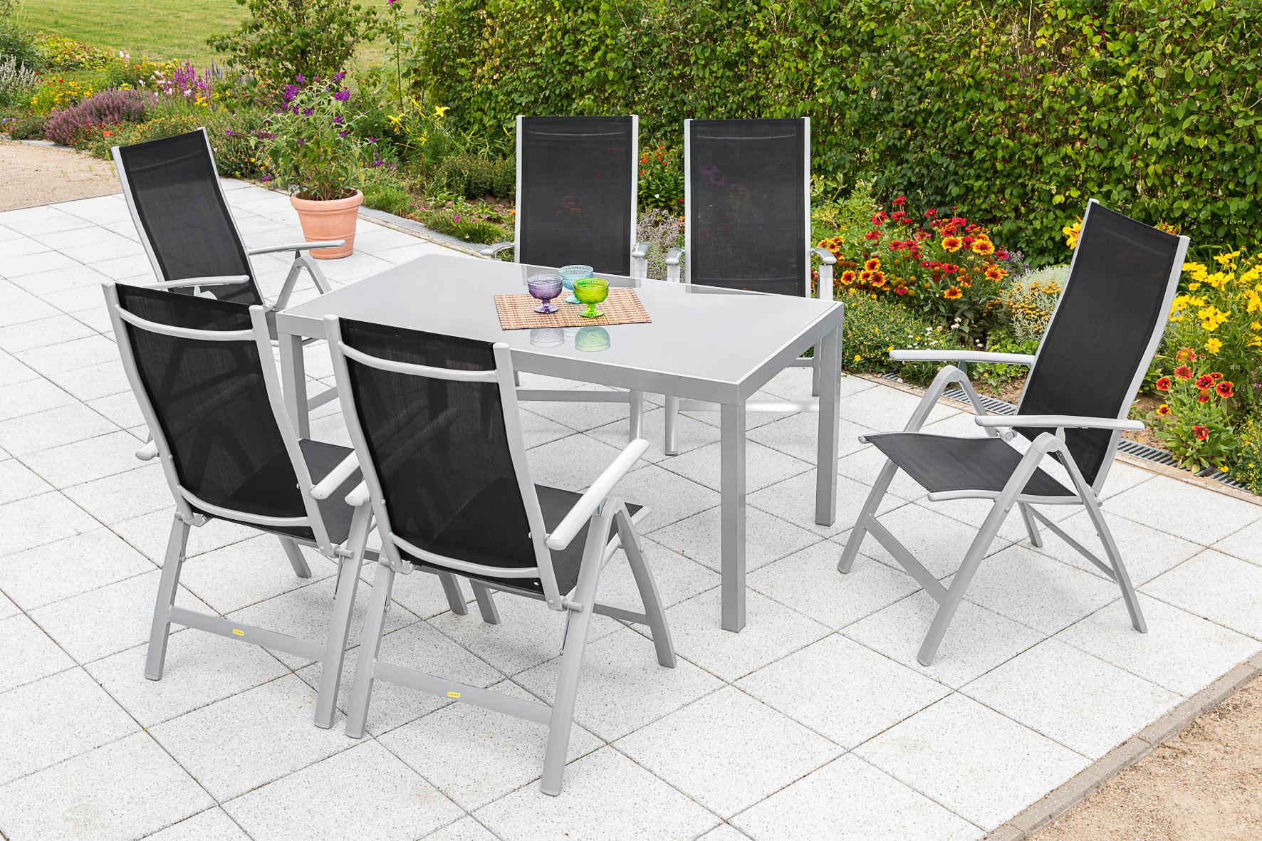 GARTENSET CARRARA Metall, Textil Gardenson Garten & Outdoor > Gartenmöbel > Gartenmöbel-Sets Schwarz