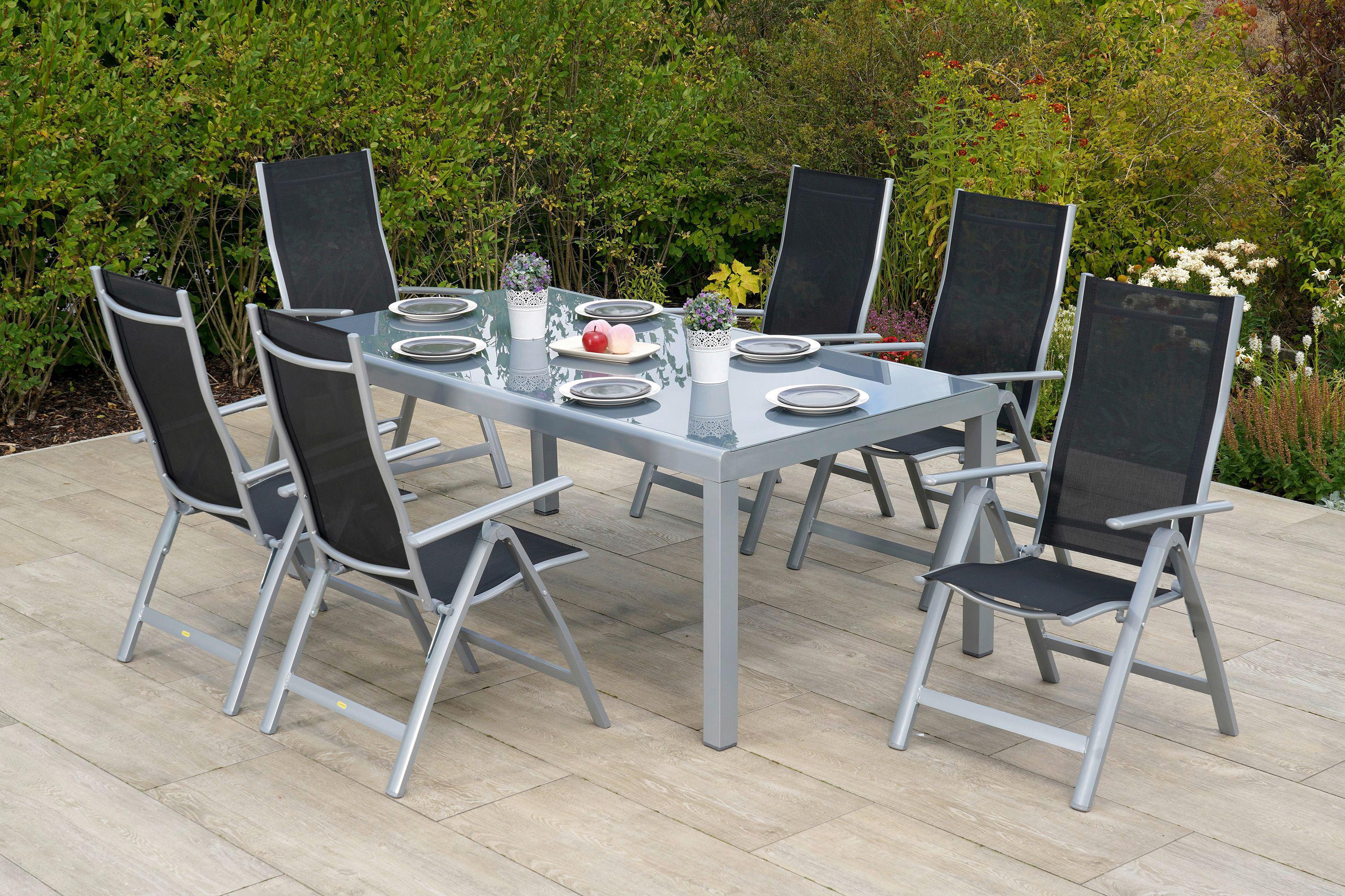 GARTENSET CARRARA Metall, Textil Gardenson Garten & Outdoor > Gartenmöbel > Gartenmöbel-Sets Schwarz