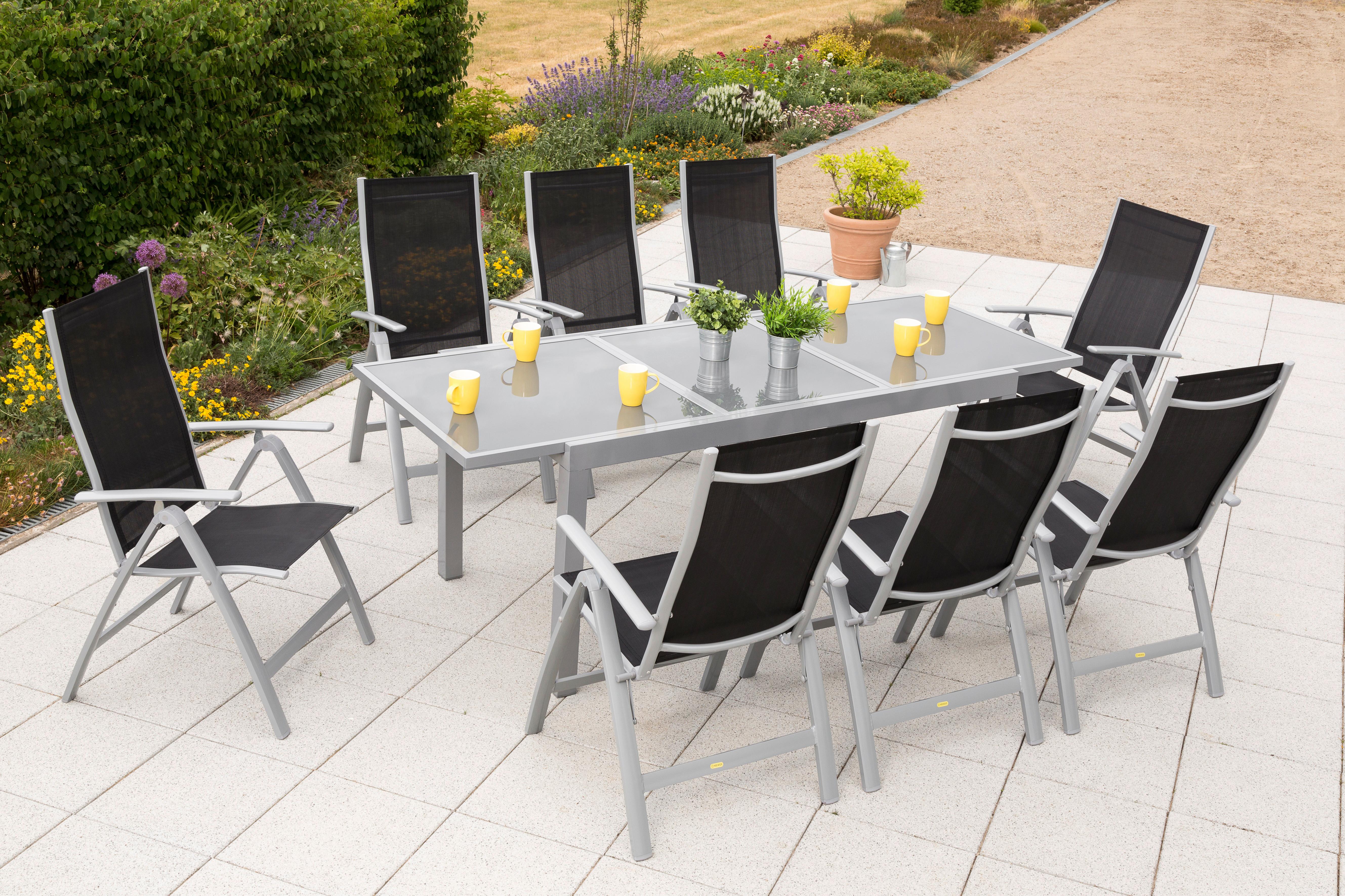 GARTENSET CARRARA Metall, Textil Gardenson Garten & Outdoor > Gartenmöbel > Gartenmöbel-Sets Schwarz