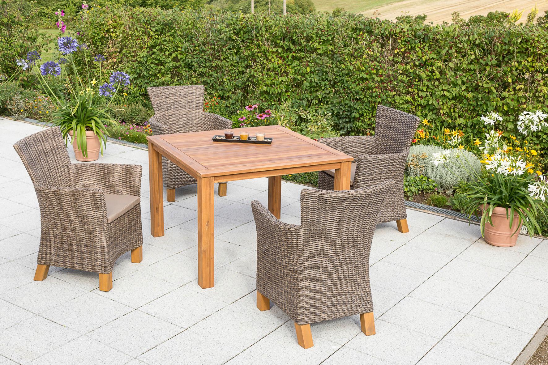 Gartengarnitur Toskana 7tlg. Holz/Kunststoffgeflecht Holz, Metall, Kunststoff Gardenson Garten & Outdoor > Gartenmöbel > Gartenmöbel-Sets Braun