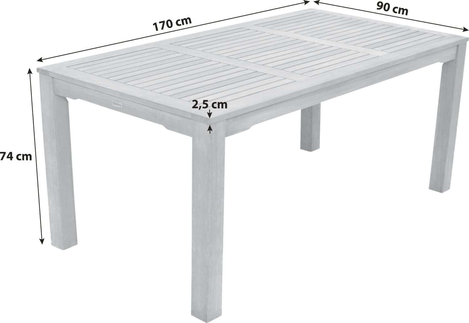 Gartentisch aus Eukalyptusholz ca. 170x74x90cm Holz Gardenson Garten & Outdoor > Gartenmöbel > Gartentische Braun