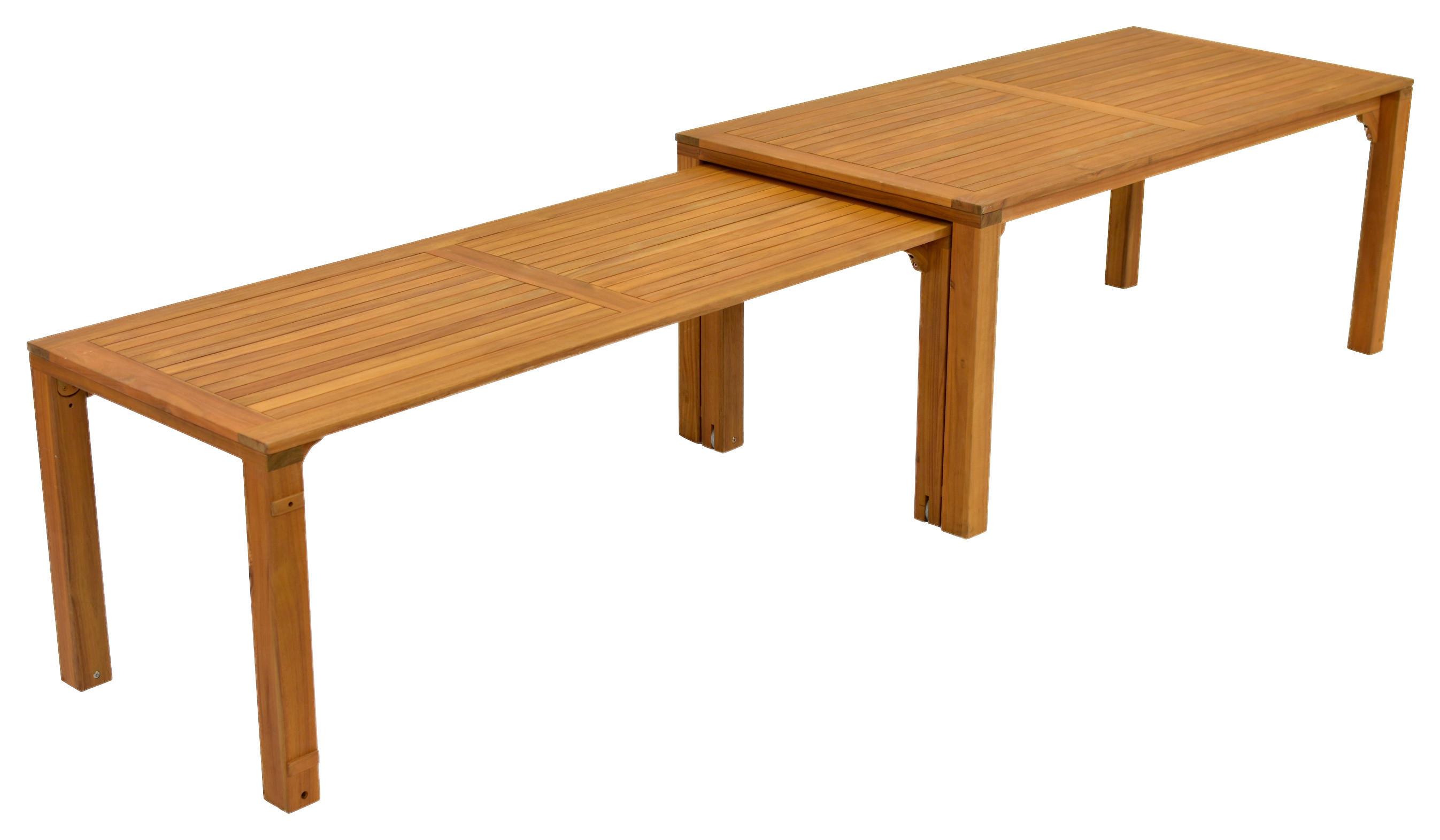 wohnli-moebel-suche-001442006702-1 Gartentisch Flex Braun Akazie ausziehbar ca. 90x76x185cm Holz Gardenson Garten & Outdoor > Gartenmöbel > Gartentische > Gartenesstische Braun