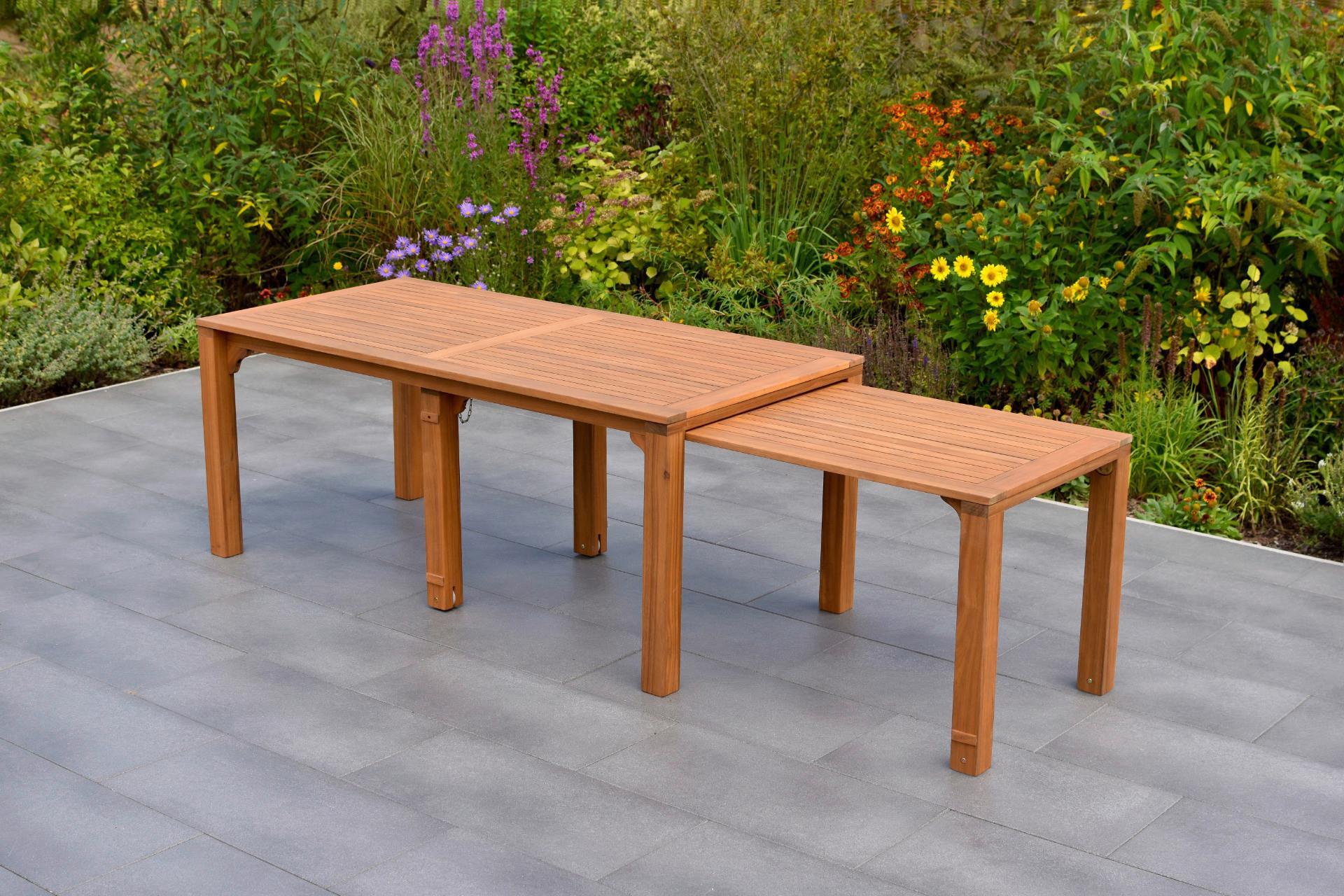wohnli-moebel-suche-001442006702 Wohnli Möbelsuche - Gartentisch Flex Braun Akazie ausziehbar ca. 90x76x185cm