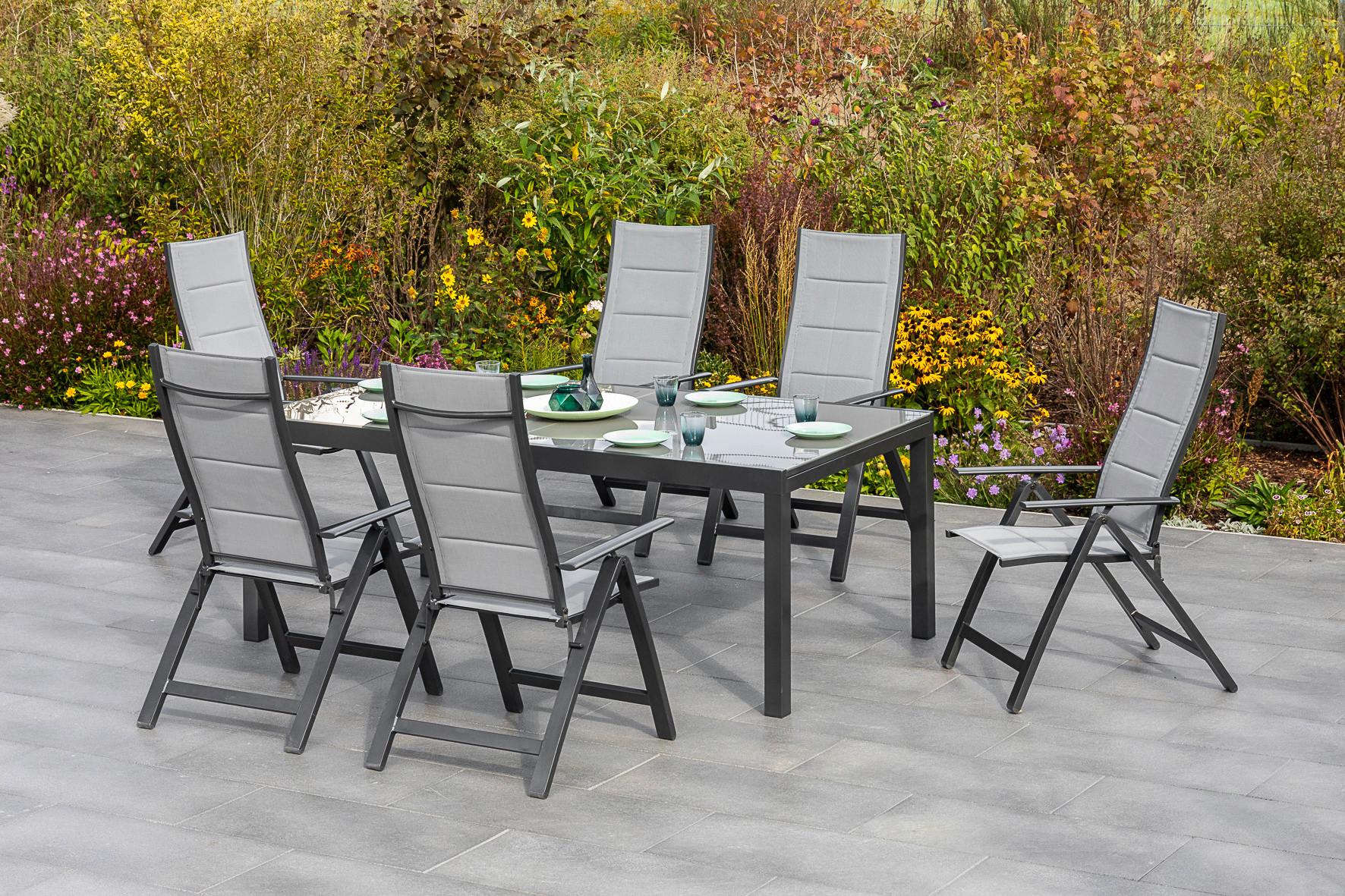 GARTENSET FLORENZ Textil, Metall Gardenson Garten & Outdoor > Gartenmöbel > Gartenmöbel-Sets Grau