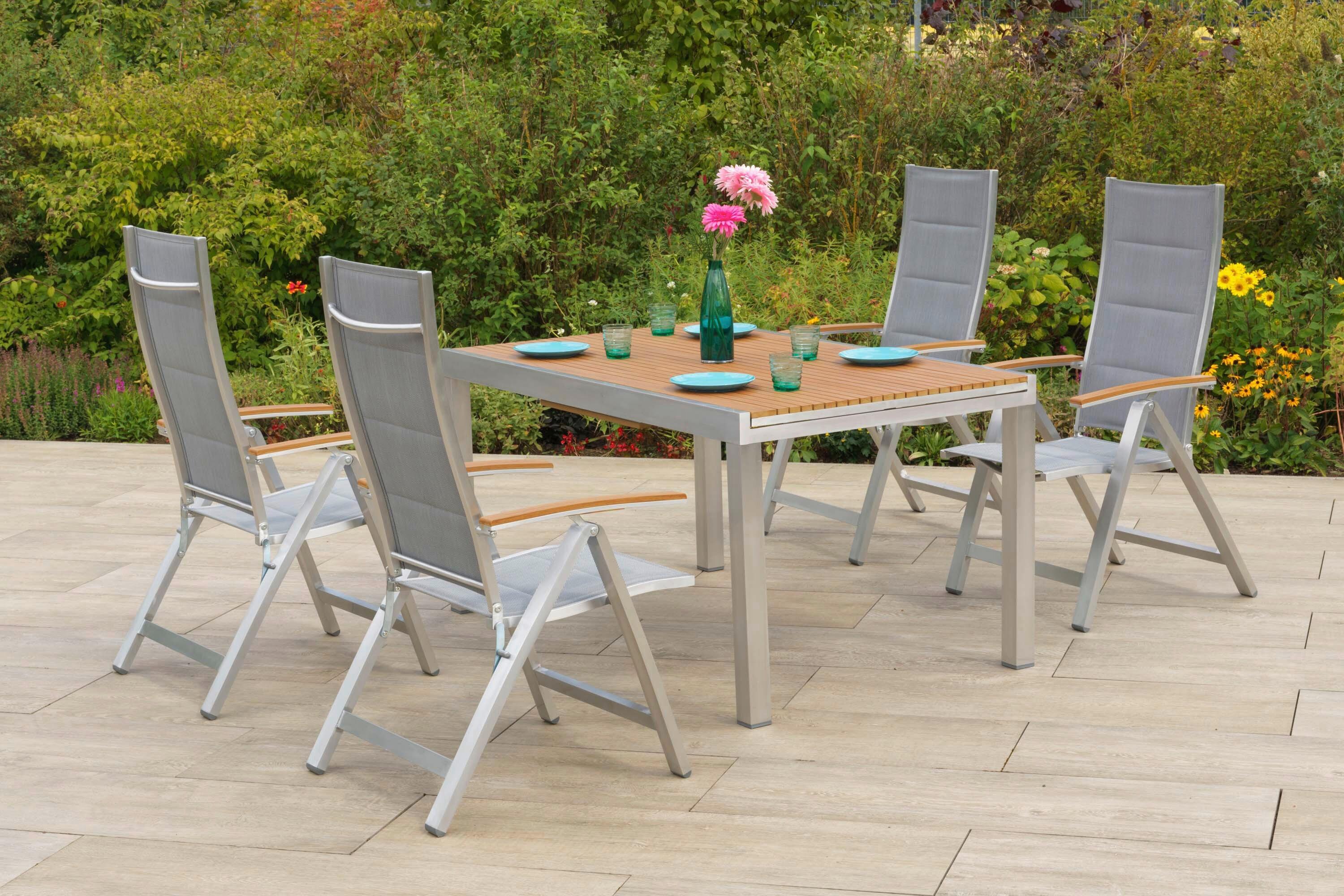 wohnli-moebel-suche-001442009004 Wohnli Möbelsuche - Gartentischgruppe San Remo 5-tlg. Grau/Naturfarben