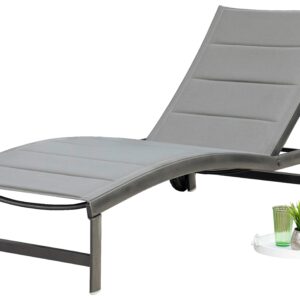Sonnenliege San Marino Metall/ Textil verstellbar mit Räder Metall, Textil Gardenson Garten & Outdoor > Gartenmöbel > Gartenliegen Grau