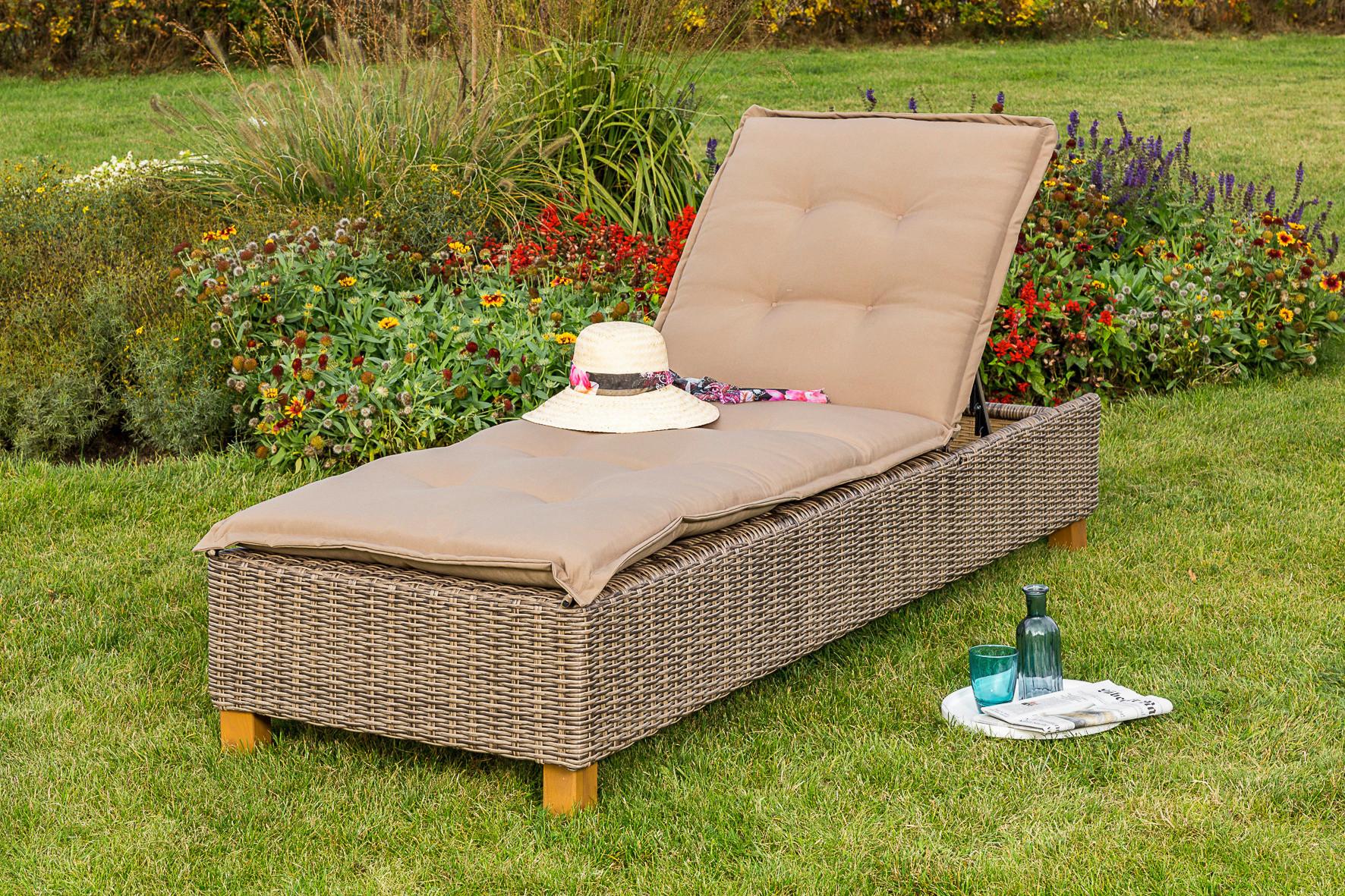 wohnli-moebel-suche-001442010604 Wohnli Möbelsuche - Sonnenliege Toskana Holz/ Kunstestoff/Textil mit Auflage