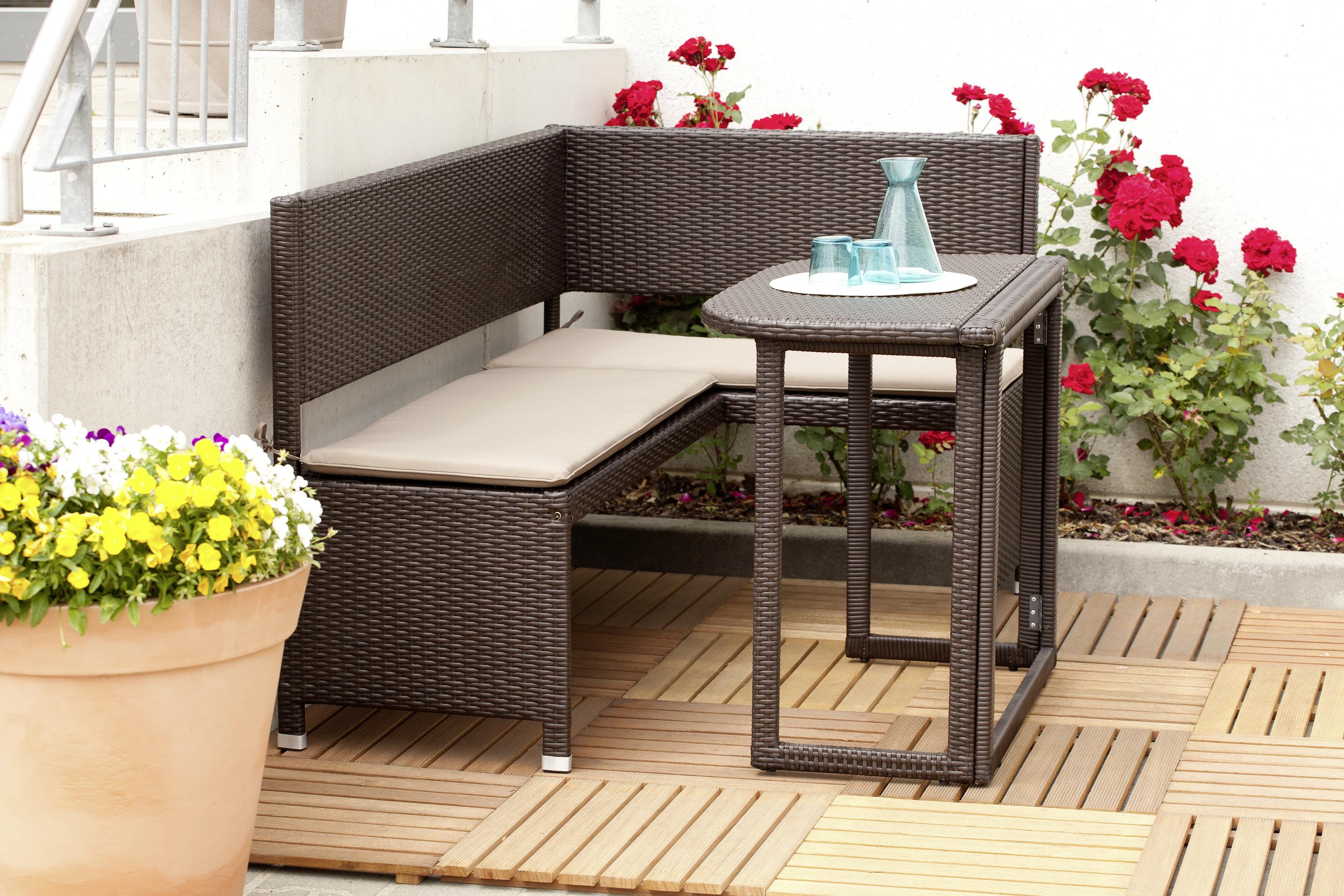 Gartentisch klappbar Metall/Kunststoff L: 90 cm Metall, Kunststoff Gardenson Garten & Outdoor > Gartenmöbel > Gartentische > Gartenesstische Braun