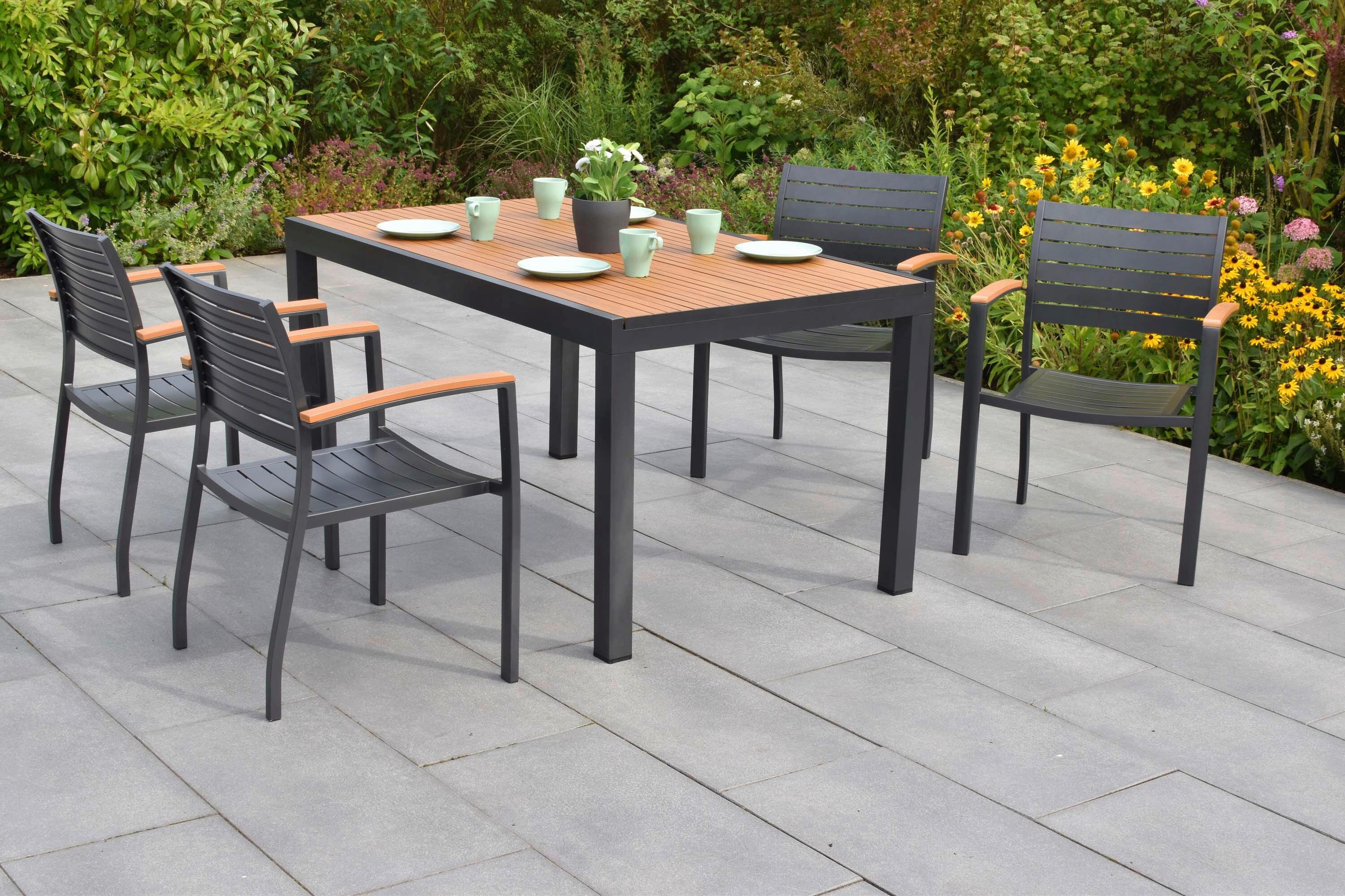 wohnli-moebel-suche-001442014317 Wohnli Möbelsuche - Gartentischgruppe Astros 5-tlg. Graphitfarben