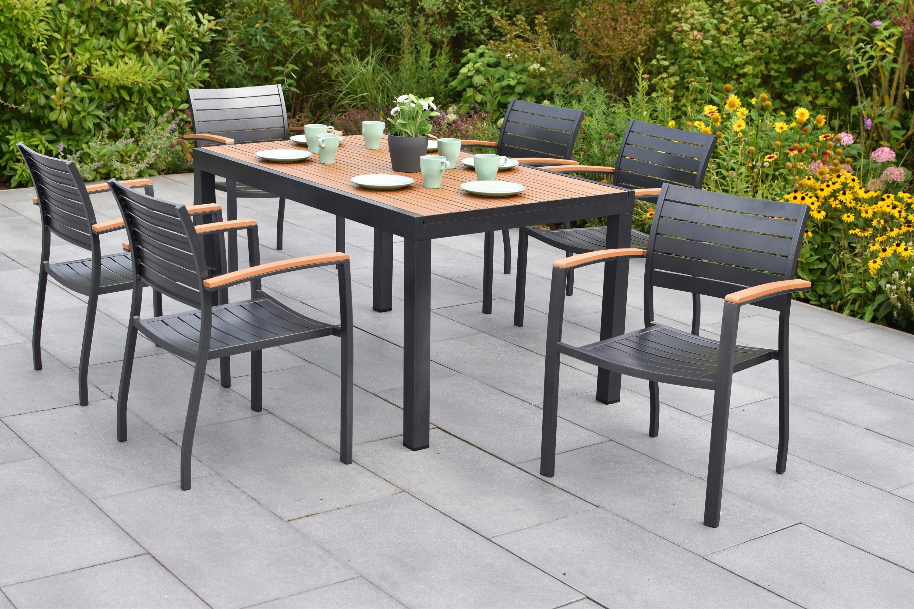 wohnli-moebel-suche-001442014319 Wohnli Möbelsuche - Gartentischgruppe Astros 7-tlg. Graphitfarben