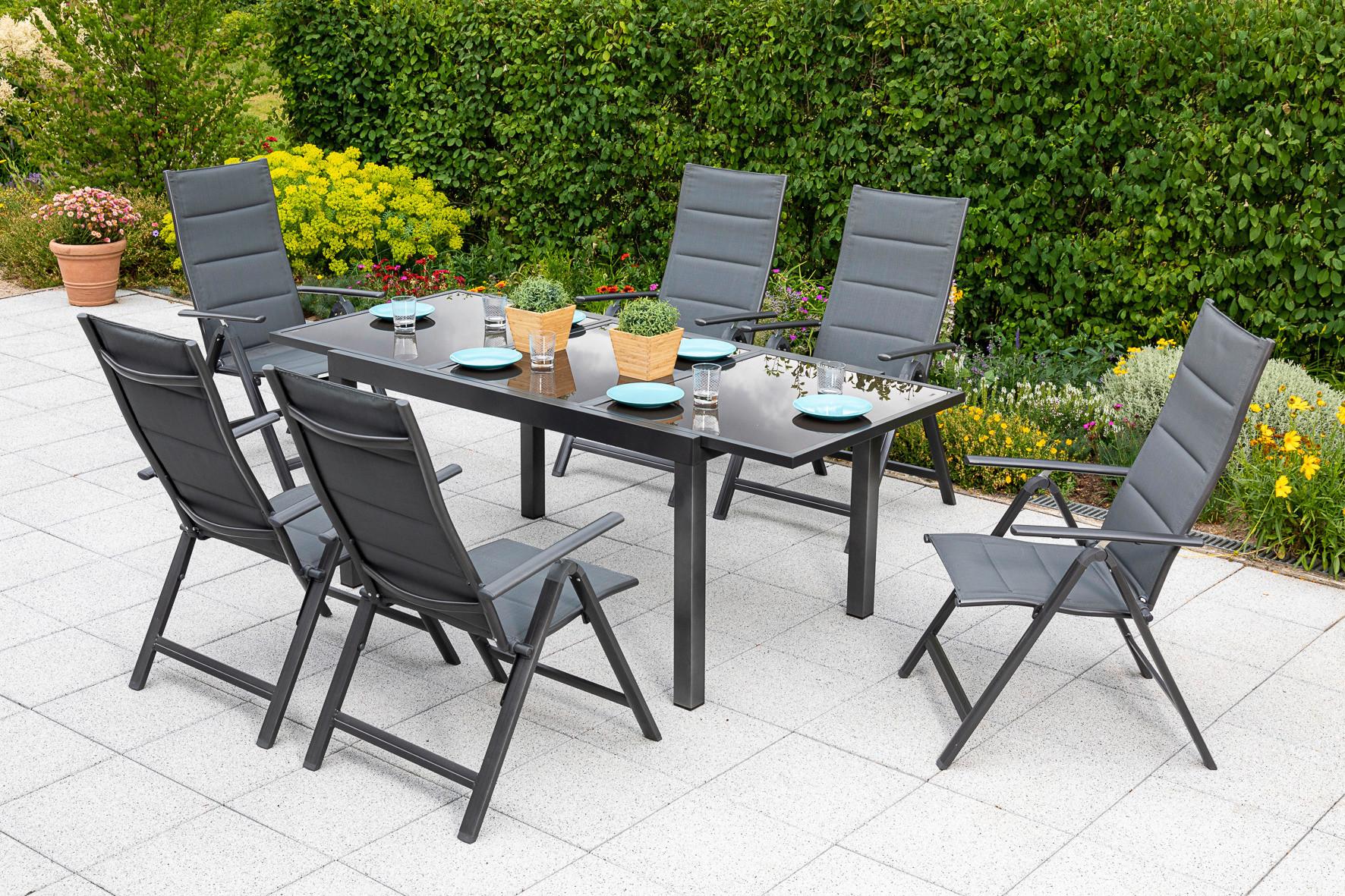 Wohnli Möbelsuche - Gartentisch ausziehbar ca. 200x90 cm Alu/Glas
