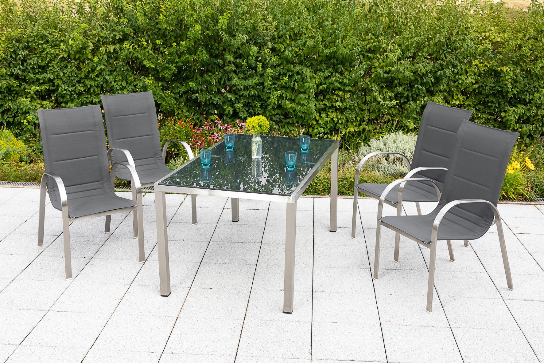 Gartentisch Grau/Silberfarben Metall Gardenson Garten & Outdoor > Gartenmöbel > Gartentische > Gartenesstische Grau
