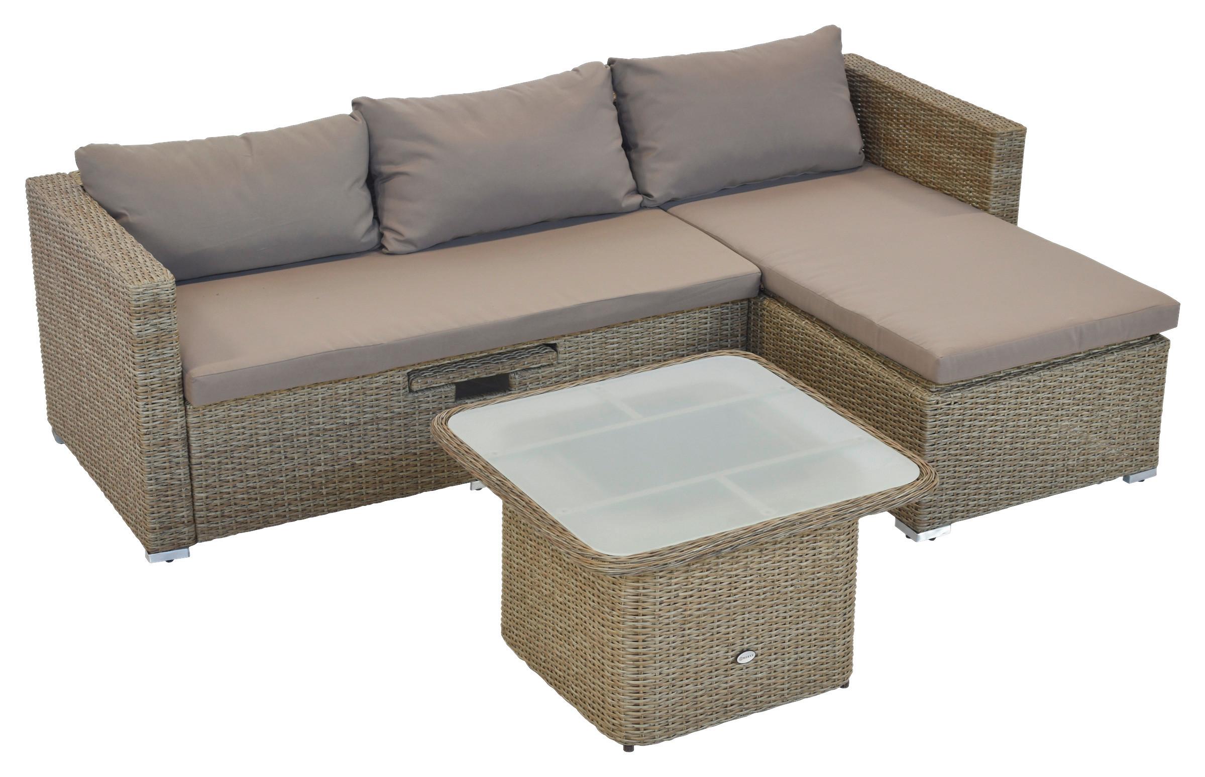 Loungegarnitur Vento Naturfarben Metall, Kunststoff Gardenson Garten & Outdoor > Loungemöbel > Loungegarnituren Braun