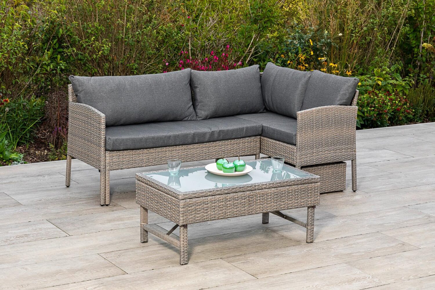 Loungegarnitur 'Viletta' in Steinbeige Kunststoff Gardenson Garten & Outdoor > Loungemöbel > Loungegarnituren Beige
