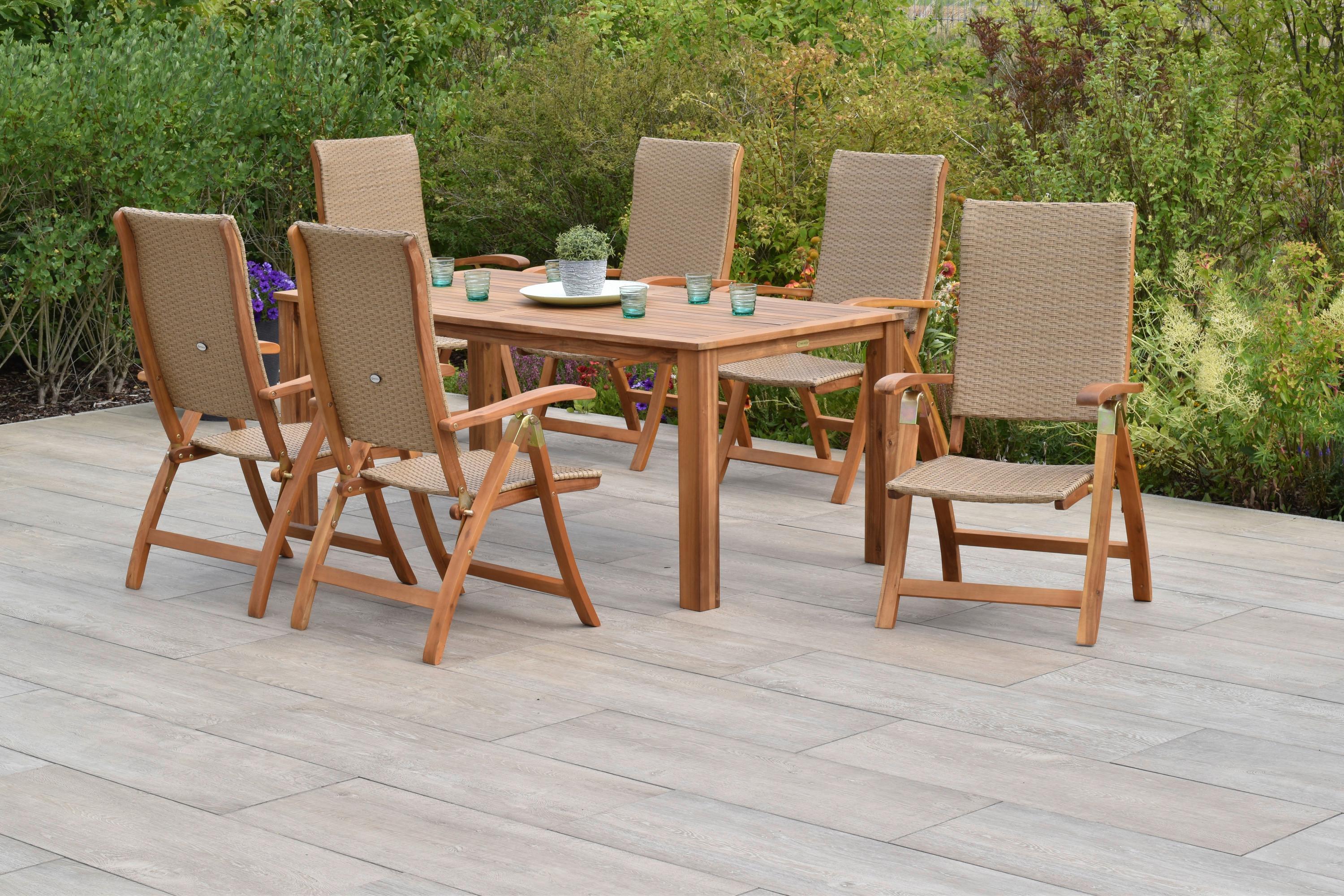 Wohnli Möbelsuche - Gartenset Capri Naturfarben Akazie
