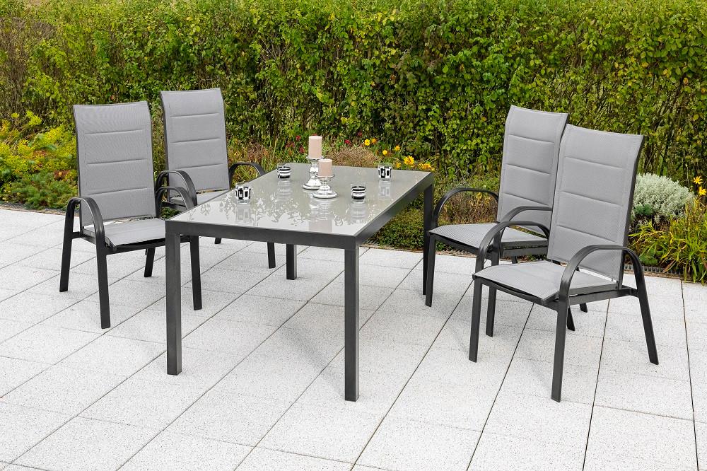 GARTENSET MARINI Metall, Glas, Textil Gardenson Garten & Outdoor > Gartenmöbel > Gartenmöbel-Sets Grau