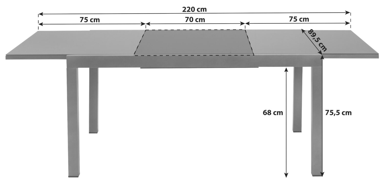 GARTENTISCH SEMI AUSZIEHTISCH Metall, Glas Gardenson Garten & Outdoor > Gartenmöbel > Gartentische > Gartenesstische Braun