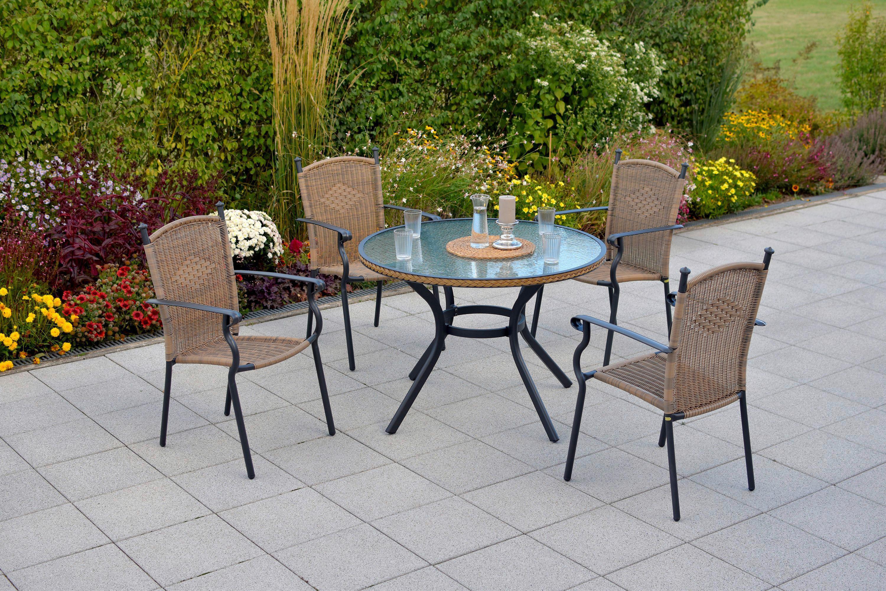GARTENSET ROMA Kunststoff, Metall Gardenson Garten & Outdoor > Gartenmöbel > Gartenmöbel-Sets Braun