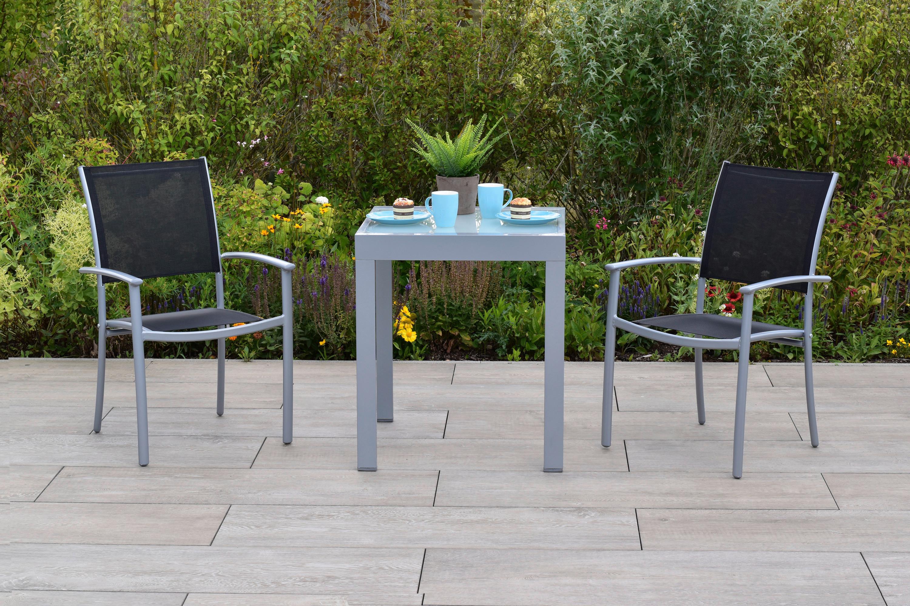GARTENSET MILANO Metall, Textil Gardenson Garten & Outdoor > Gartenmöbel > Gartenmöbel-Sets Schwarz