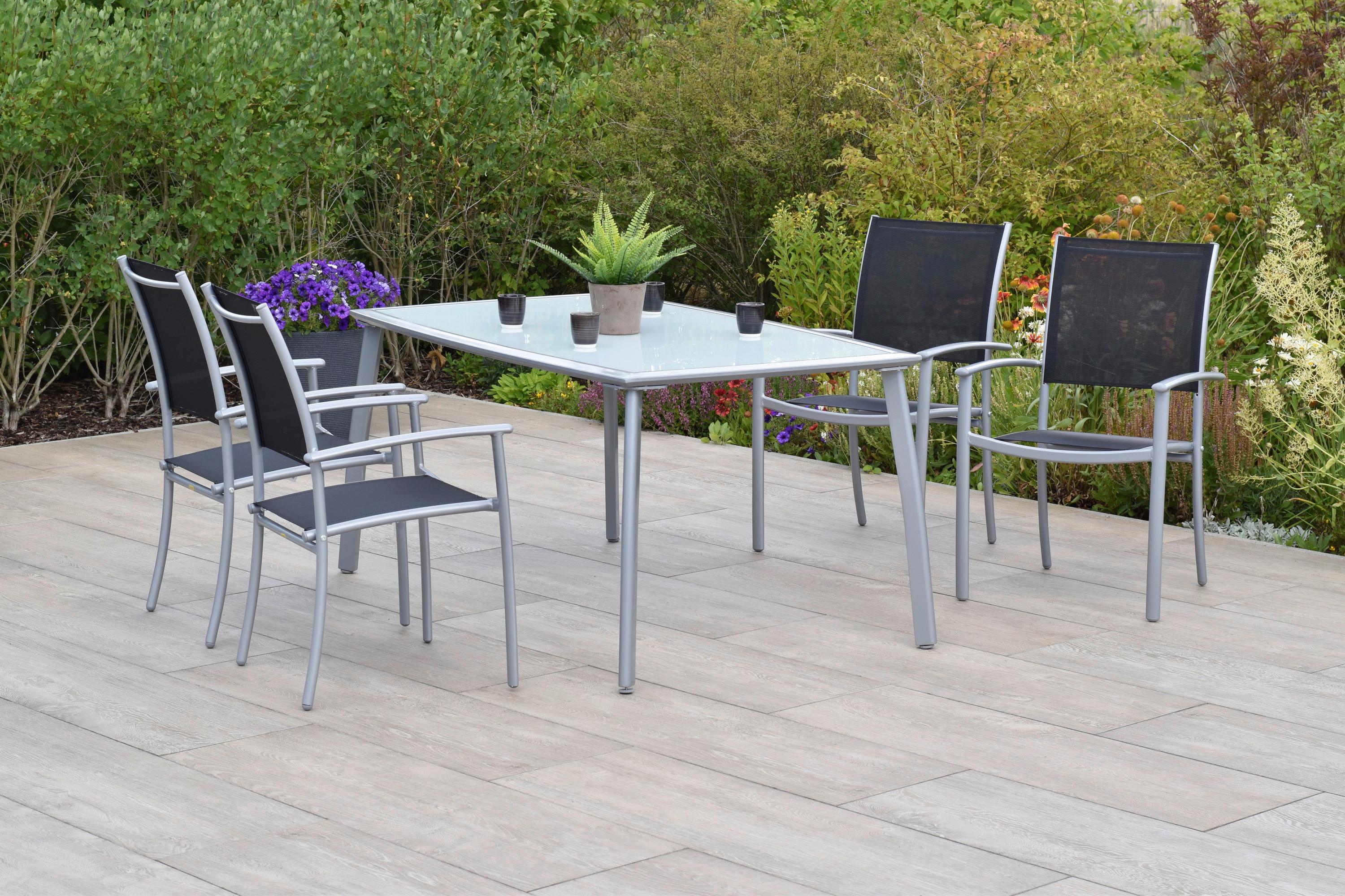 GARTENSET MILANO Metall, Textil Gardenson Garten & Outdoor > Gartenmöbel > Gartenmöbel-Sets Schwarz