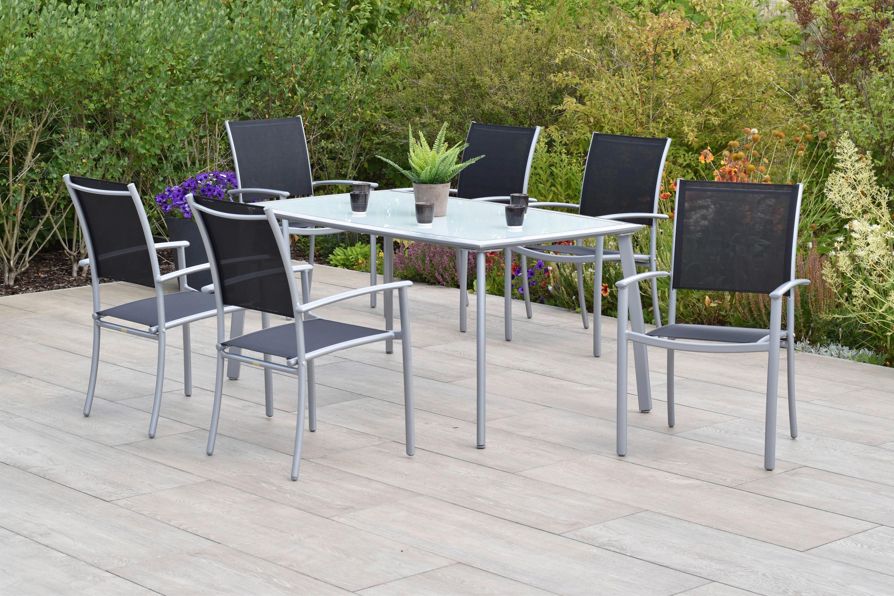 GARTENSET MILANO Metall, Textil Gardenson Garten & Outdoor > Gartenmöbel > Gartenmöbel-Sets Schwarz