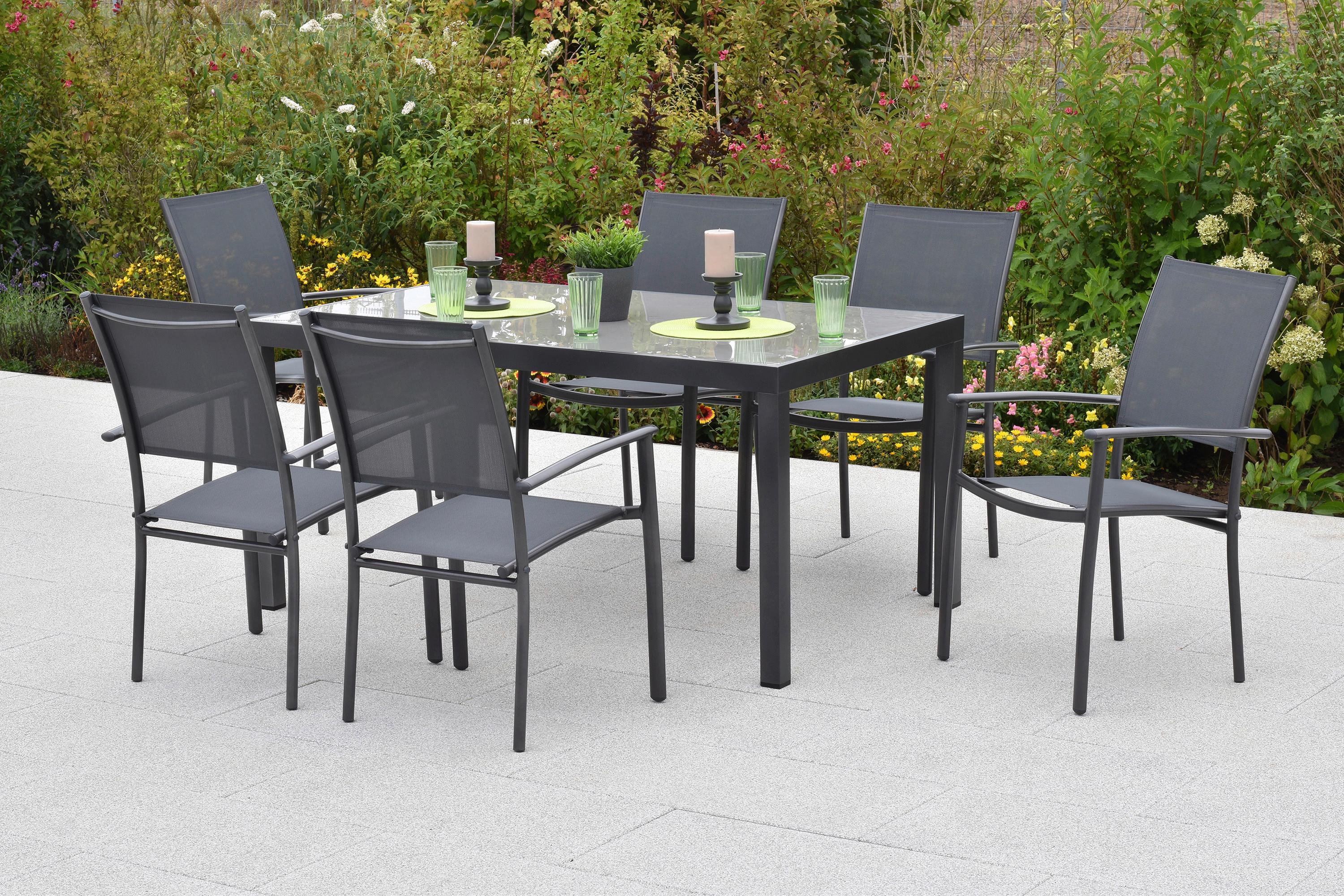 GARTENSET MILANO Metall, Textil Gardenson Garten & Outdoor > Gartenmöbel > Gartenmöbel-Sets Grau